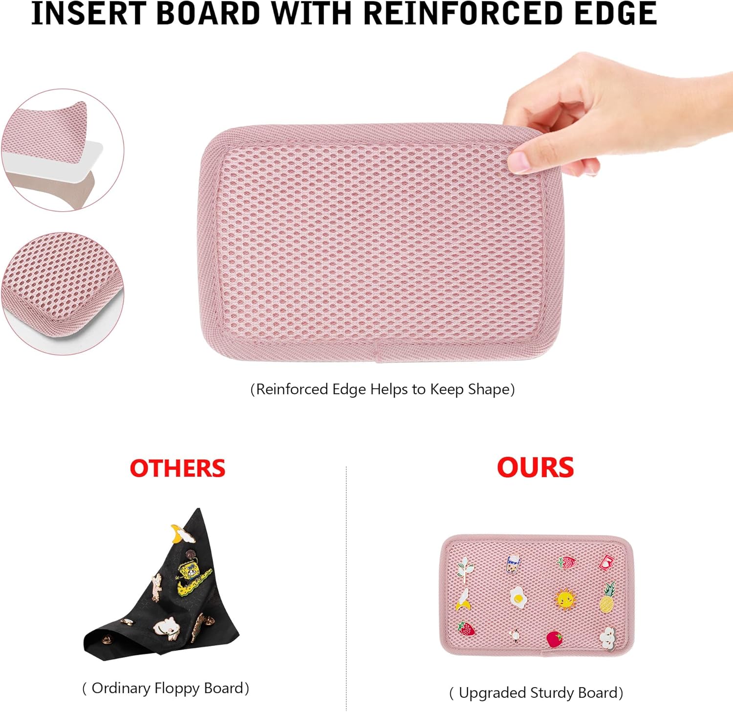 Ita Bag Pin Display Backpack with Insert, Kawaii Aesthetic Backpack with Laptop Sleeve for Cosplay and Concert, Pink (Pins NOT Included, Patent Design) - Image 4