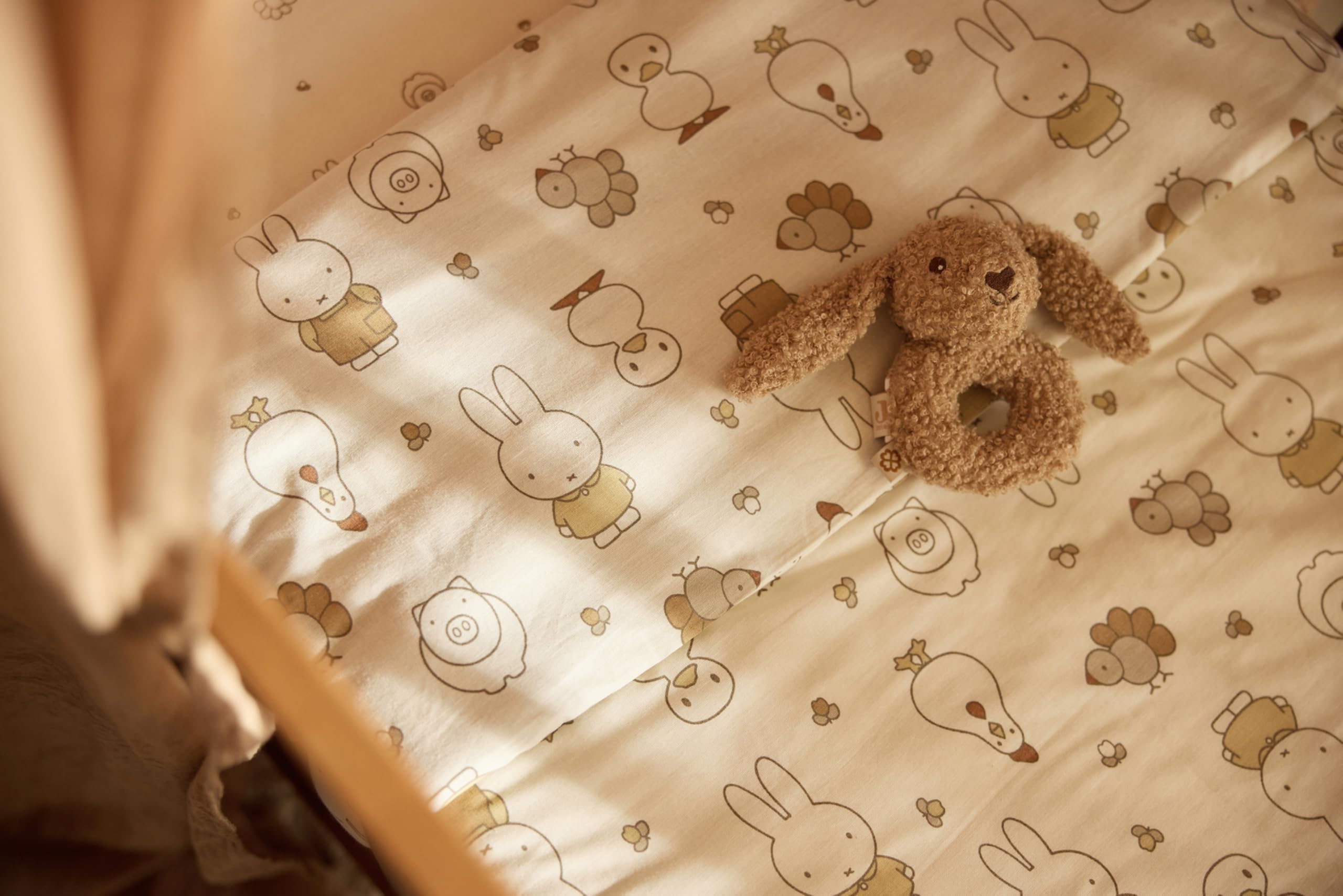 Jollein Pościel dziecięca – Miffy Family Farm – 100 x 140 cm – 100% bawełna – pościel dziecięca z poszewką na poduszkę – zestaw pościeli