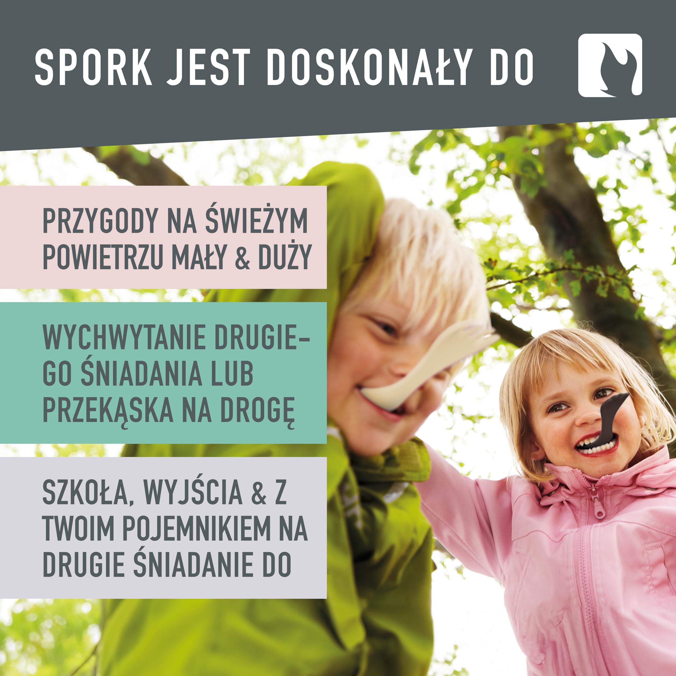 Light My Fire Spork Original Łyżkowidelec – Sztućce Turystyczne 3w1 Łyżka, Widelec, Nóż – Zestaw Sztućców Turystycznych Wielokrotnego Użytku – 2 Sztuki (2pack Little SageGreen/Cream)