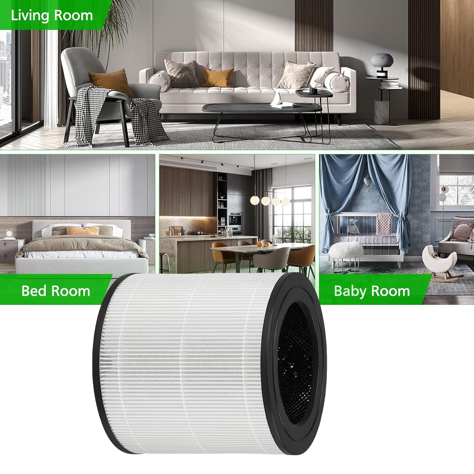FY0611 - Filtro de repuesto compatible con Philips 600 Series AC0650/10 AC0651/10 purificador de aire 3 en 1 de repuesto con filtro de carbón activo FY0611/30, 2 unidades