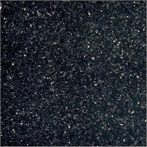 Vista 5 de Tenedos Azulejo de granito pulido de 18 x 18 pulgadas, galaxia negra, 1 pieza de 2.25 pies cuadrados de cobertura para suelo, pared, cocina, baño