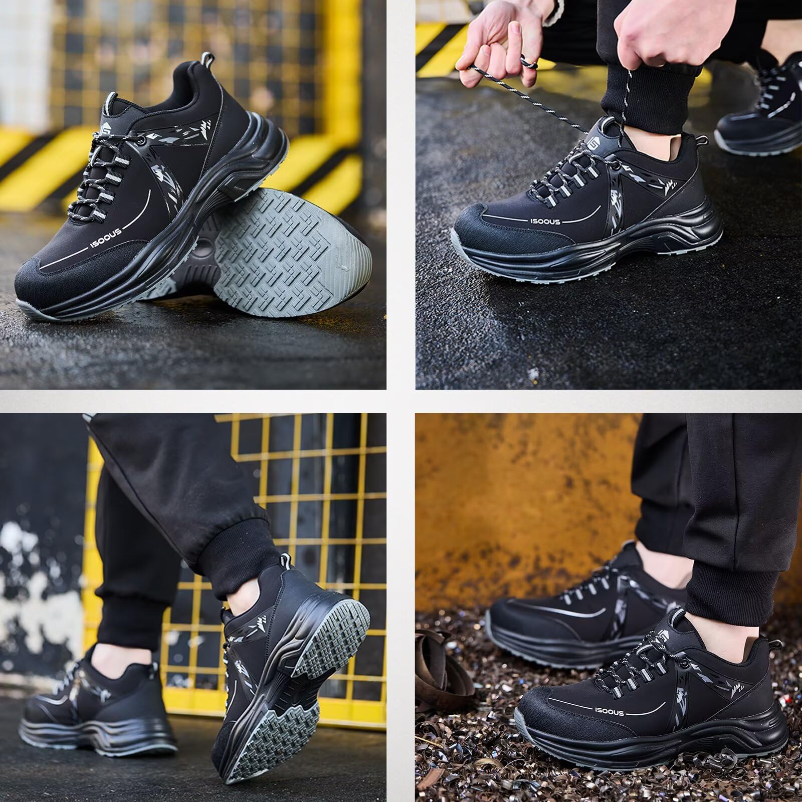 Scarpe Antinfortunistiche Uomo Donna Scarpe da Lavoro Leggere Scarpe da Cantiere Antiscivolo Traspiranti