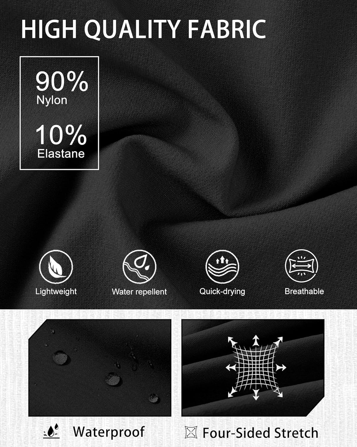 Men's Cargo Casual Shorts Quick Dry Lightweight Stretch Athletic Shorts for Men with 5 Pockets Outdoor Running Gym - Image 4