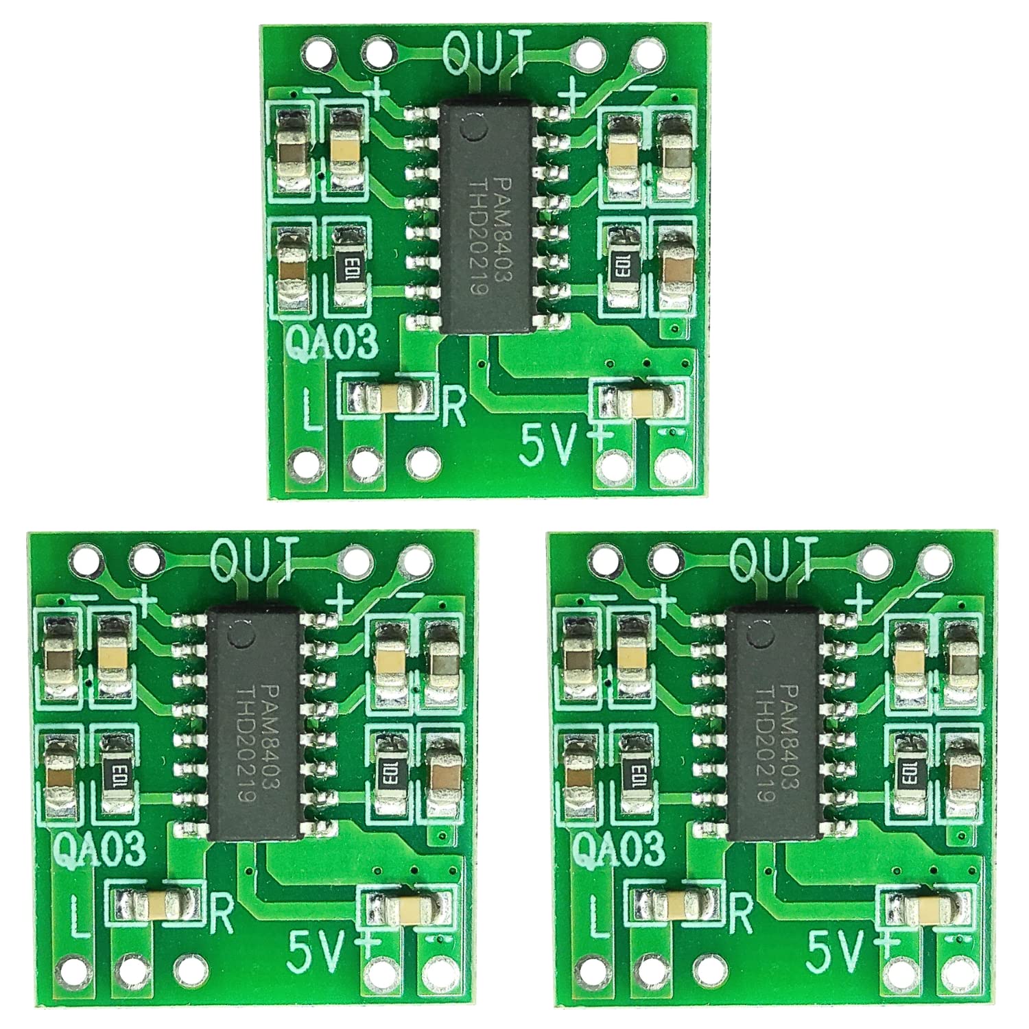 UNIVERSAL HUB PAM8403 Super Mini Digital Amplifier Board Set 2 * 3W Class D Digital 2.5V to 5V Power Amplifier Board kit (Pack of 3)�-image-45