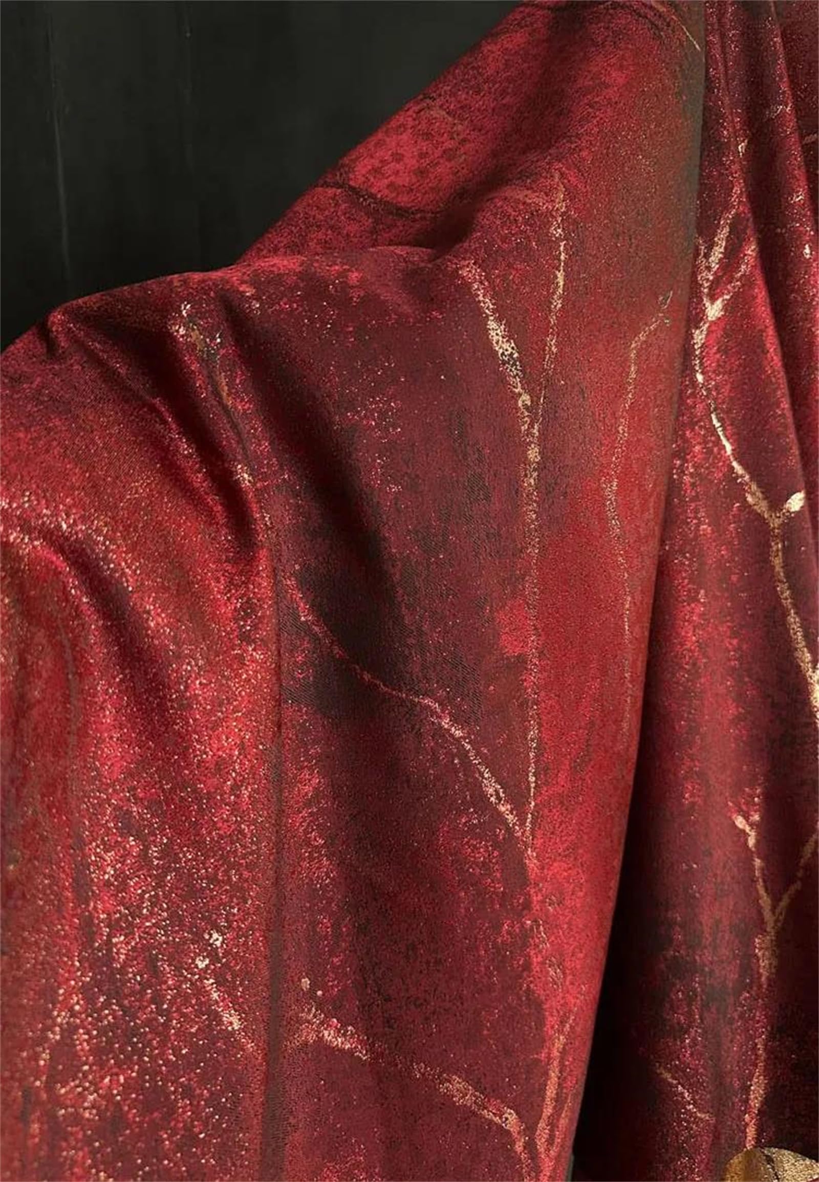 Organza Fabric, Organza Fabric 145 cm Red with Pattern for Apparel Sewing 1-1.5 Meters(1 Meter)