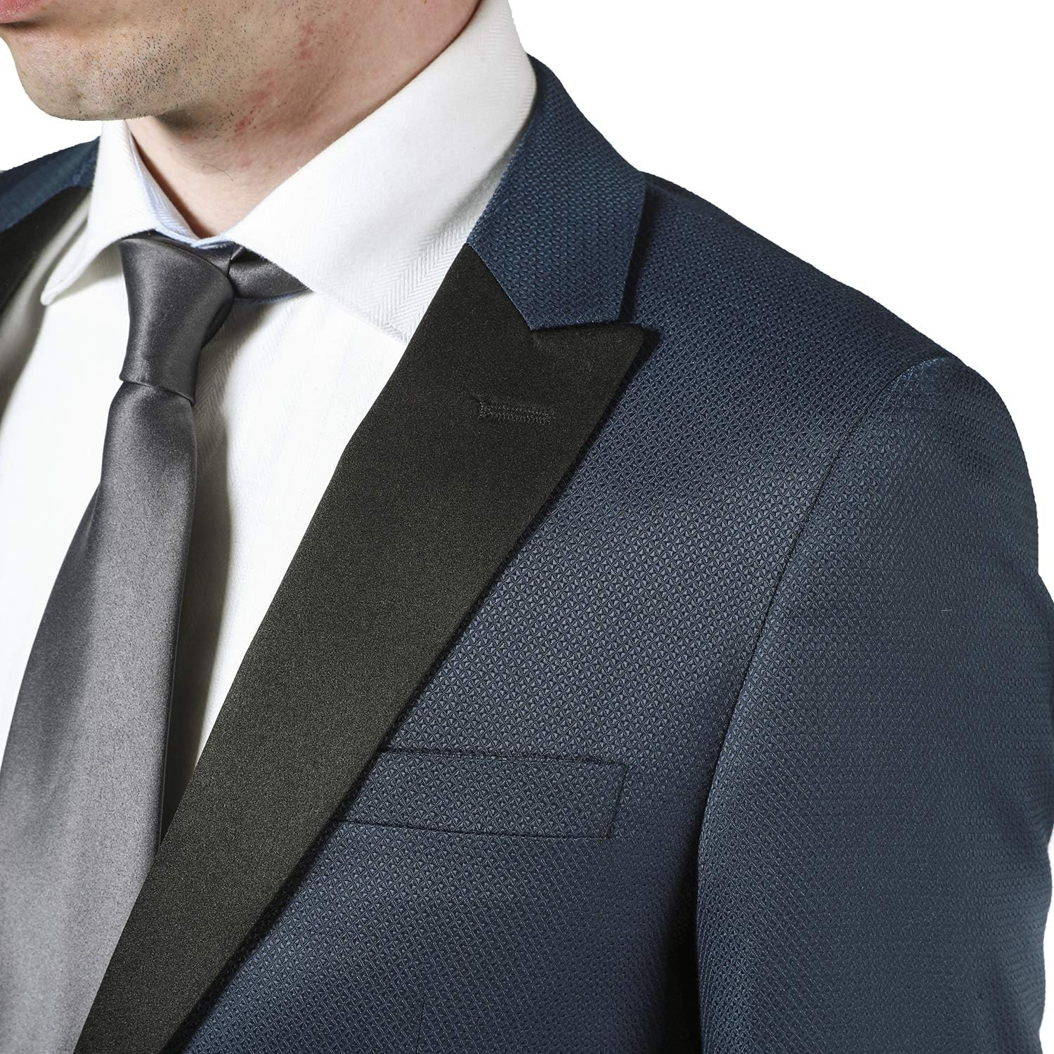 LONDON FOG Men's Peak Lapel & Shawl Collar Regular Fit Two Piece Tuxedo Suit