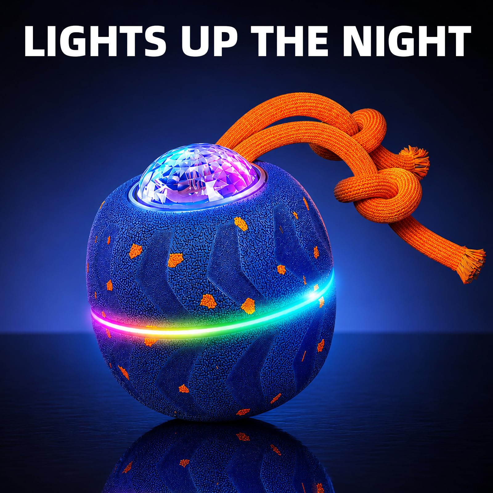 Balle Interactive pour Chien - Wicked Ball Rolly avec Queue & Aboiements, Jouet Intelligent pour Chien avec 3 Modes, E-TPU, Rechargeable USB-C, Lumières RVB, pour Chiens de Taille Moyenne à Grande