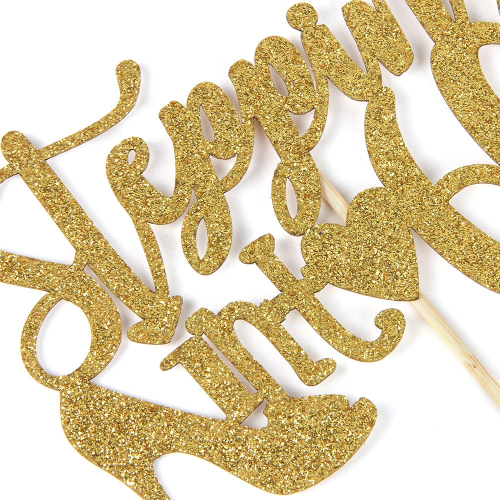 gold glitter 60 cake topper Gold glitter stepping into 60 cake topper