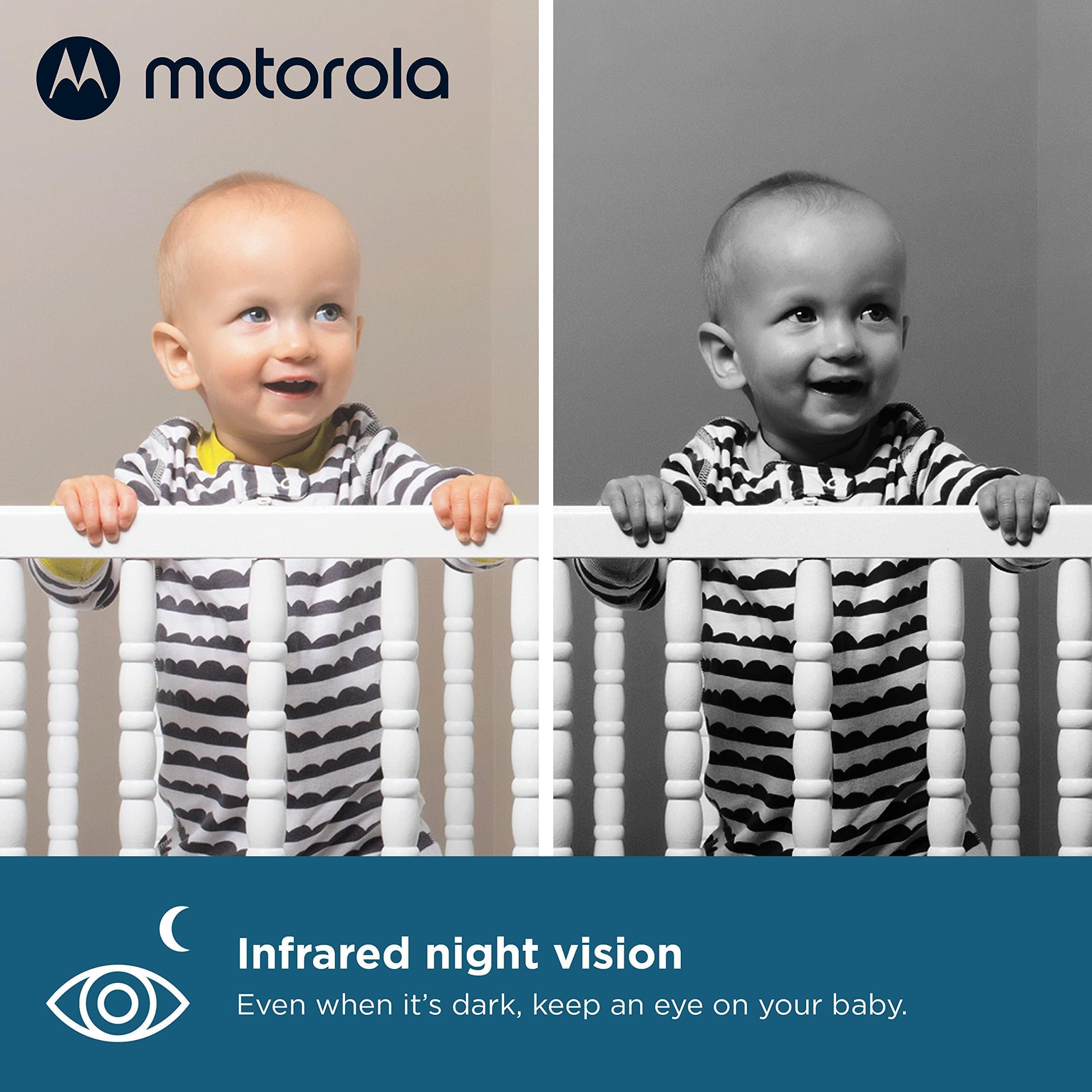 Motorola Nursery VM482 - Elektroniczna niania - Kolorowy ekran 6.1 cm - Noktowizor na podczerwień - Zoom cyfrowy - Temperatura - Biały
