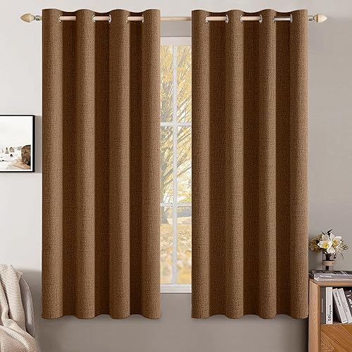 Vista 94 de MIULEE - Cortinas blancas opacas con textura de lino para dormitorio o guardería, con aislamiento térmico, con ojales, para sala y decoración, 52 x