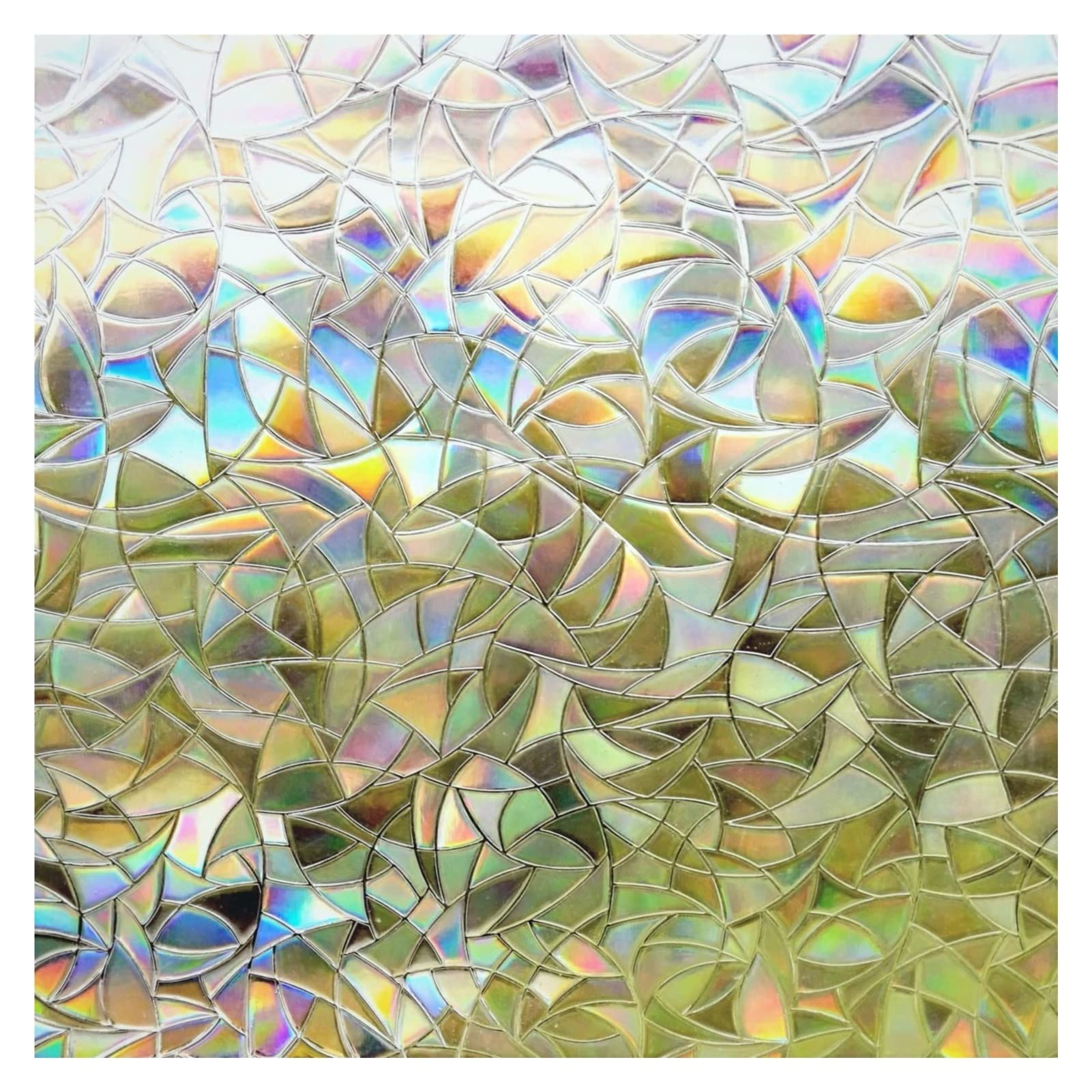 Stained Glass Window Film Window Film Frosted Glass Film Sun Blocking Static Clings Non-Adhesive Heat Control Home Office Decorative Stickers(Blue,75x300cm)