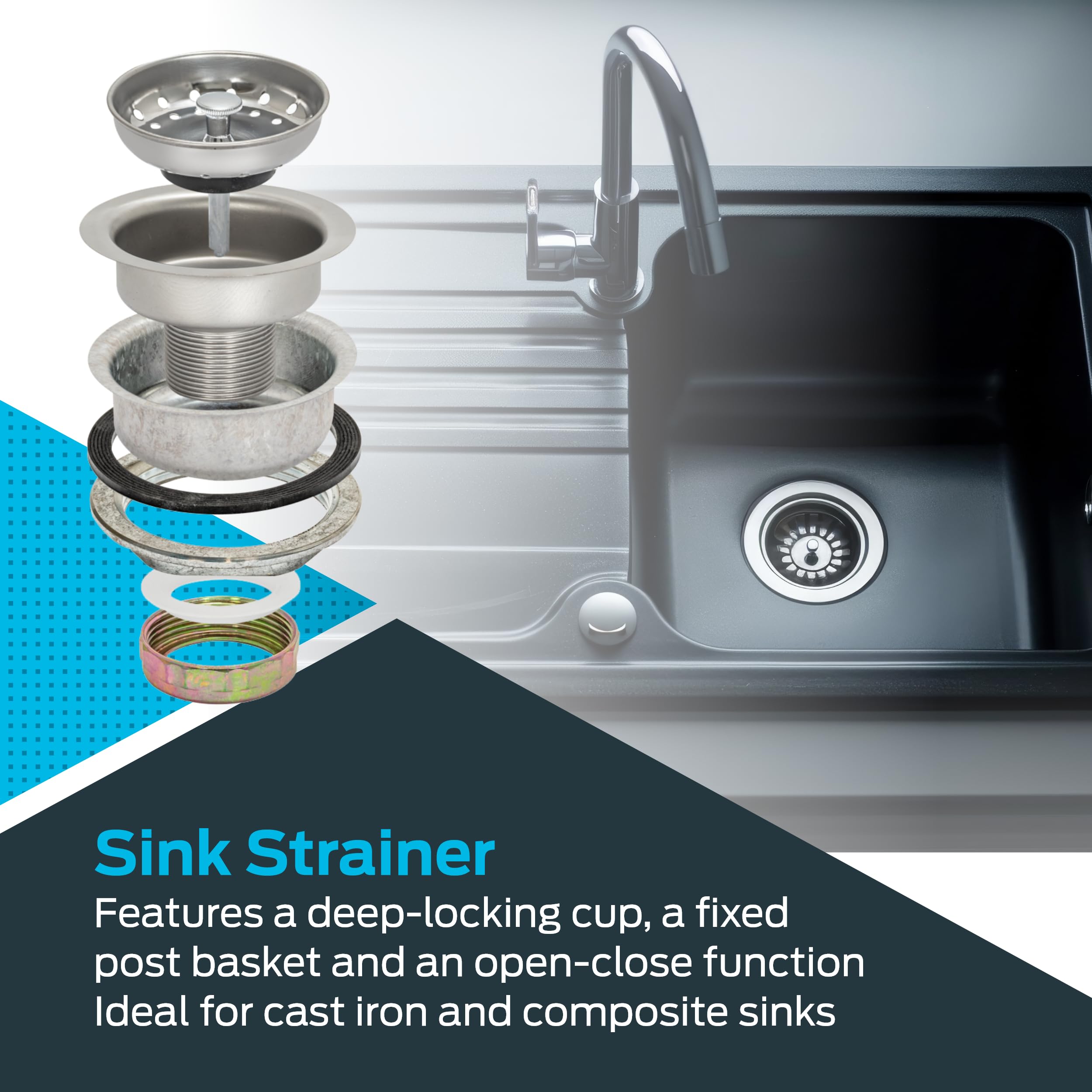 【新品】INOUT Original Sierra  Dish 2個 EZ-FLO 2-1/2 Inch Removable Kitchen Sink Strainer Drain