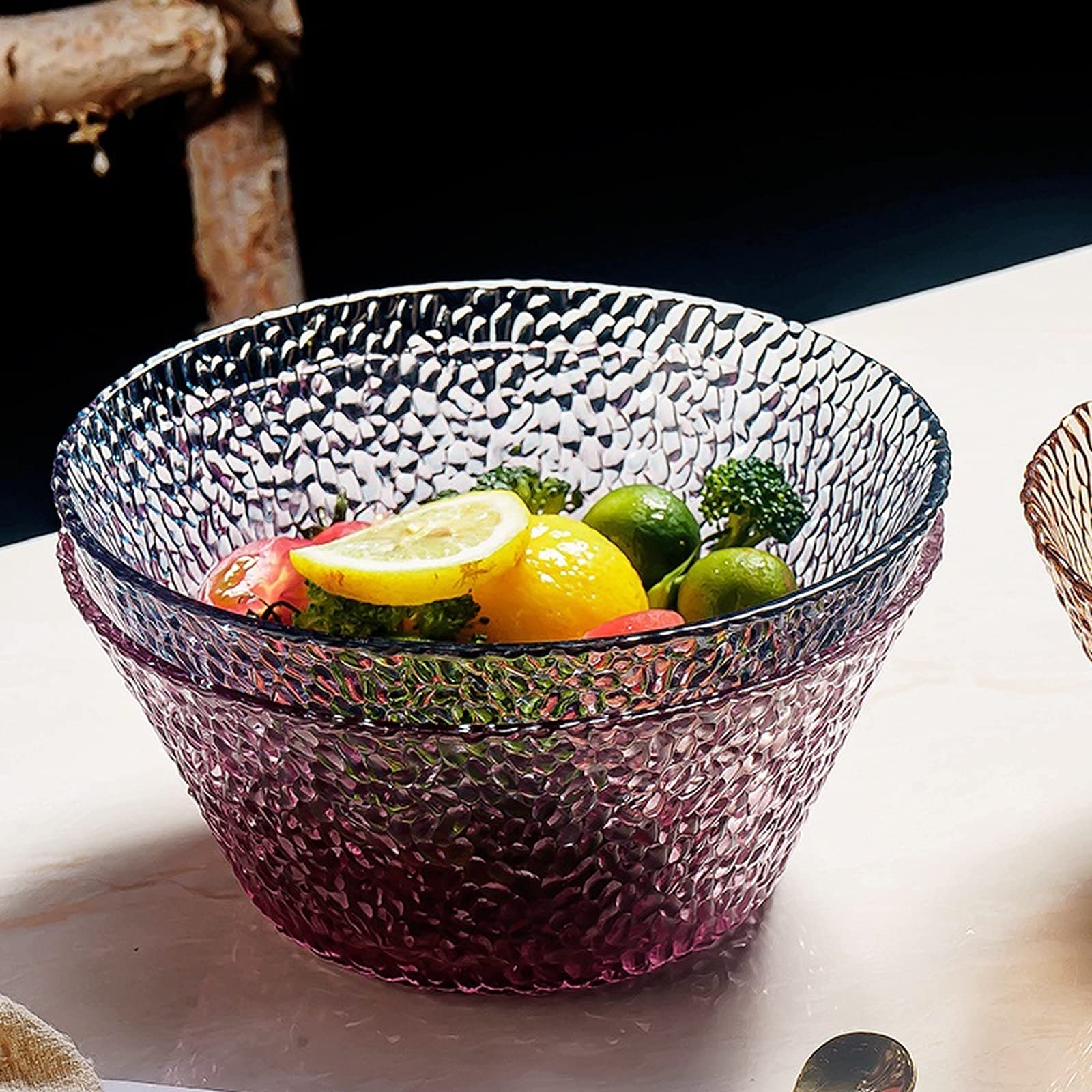 Transparente Salatschüssel Glas Persönlichkeit Haushalt Einzelfruchtplatte Große Schüssel Kreative Mädchen Nette Geschirr (Color : D)