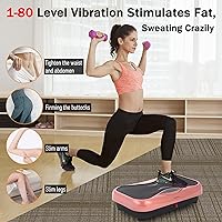 Vista 2 de Whole Body Vibration Plate Exercise Machine – Power Vibrating Plate for Lymphatic Drainage Weight Loss, Shake Plate Exercise Platform with Touch