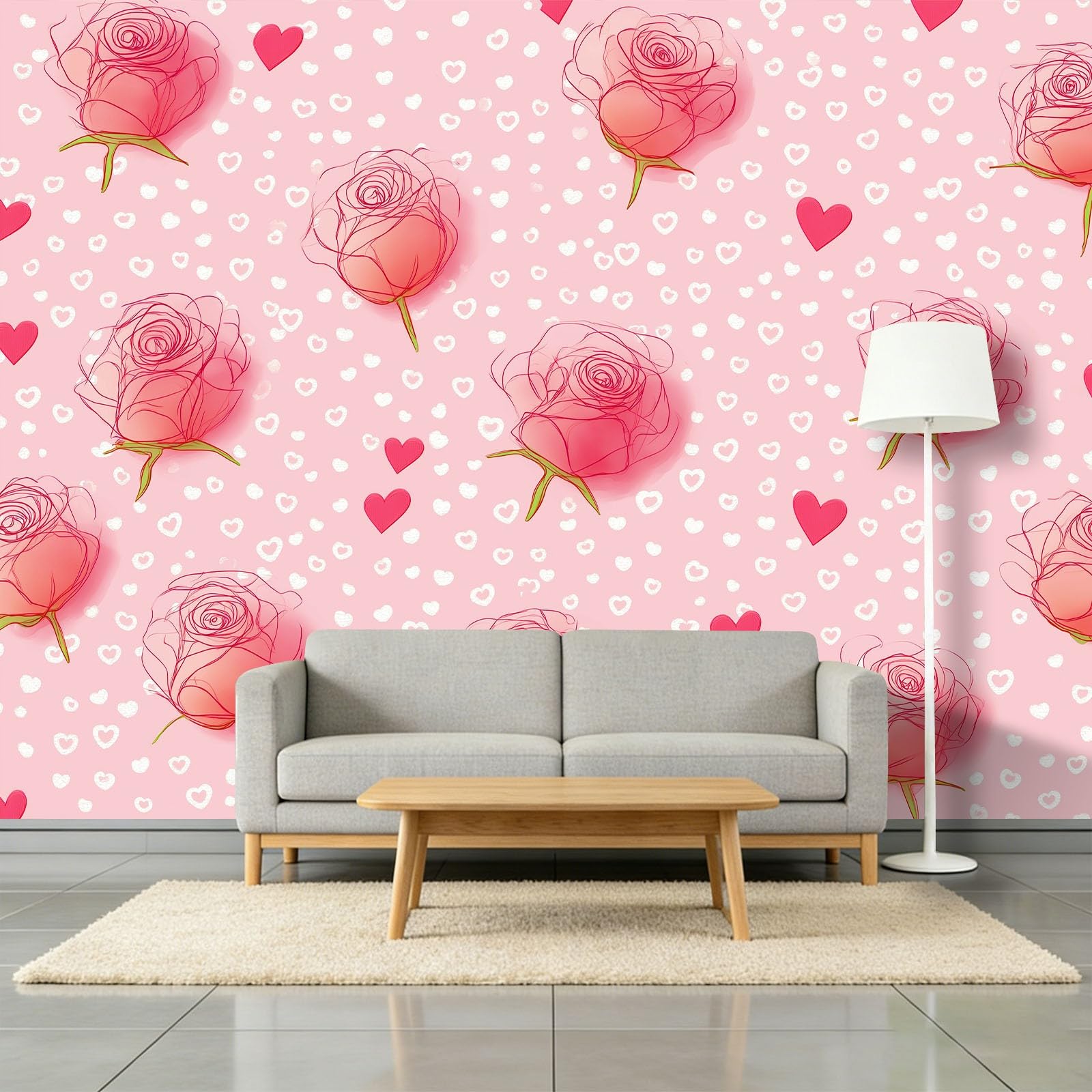 Fototapeta z włókniny, rośliny, róże, romantyzm, 400 x 280 cm, do salonu, sypialni, tapeta na flizelinie, tapeta ścienna, efekt 3D, różowa
