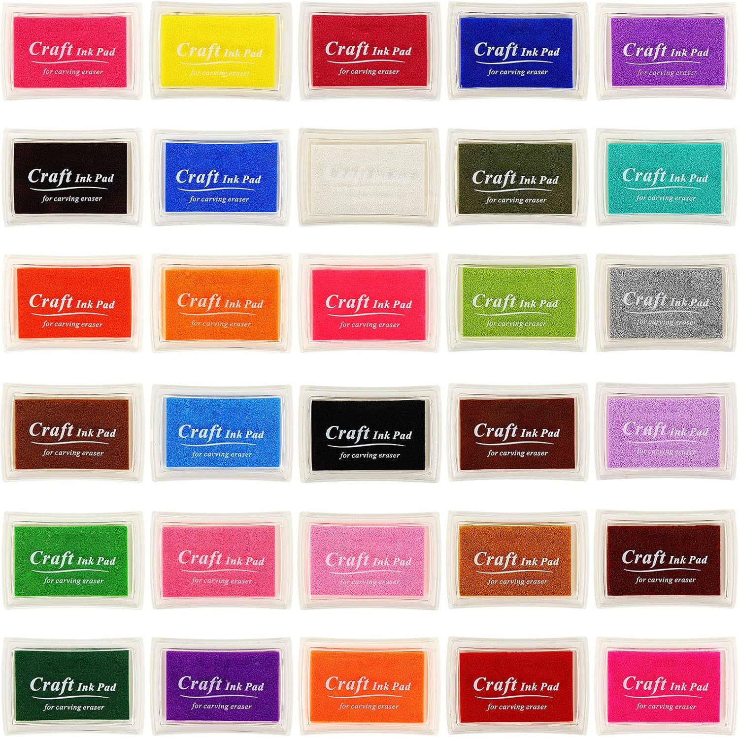 Jexine 30 Colors Stamp Pad Stamp Ink Pad Craft Washable Ink