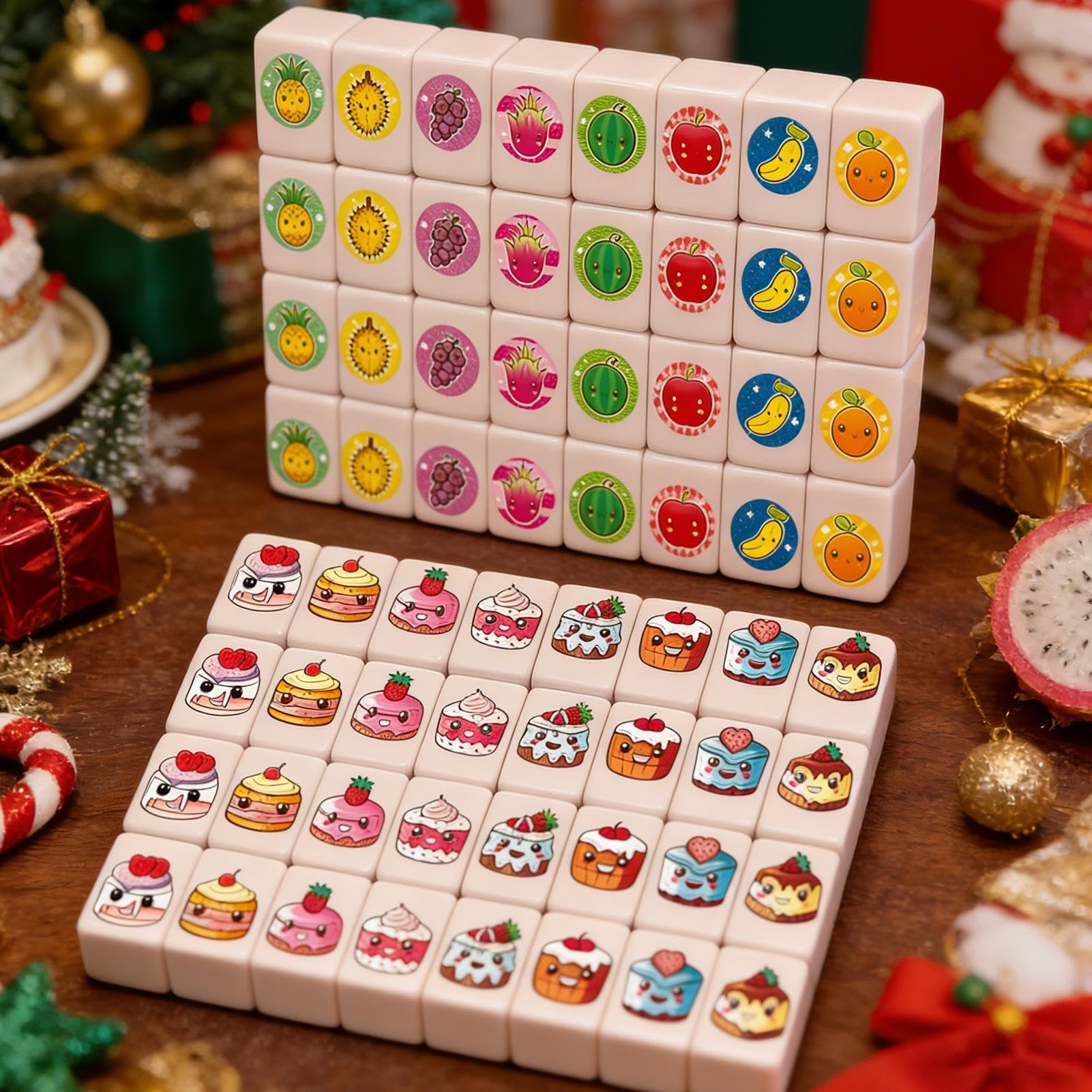 Générique Blocs pour Jeu de société - 64 pièces d'empilage et de tri - Jeu de société Mahjong Blocs | pour Adolescents Amis camarades de Classe Salon dortoir Appartement fête Salle de Classe