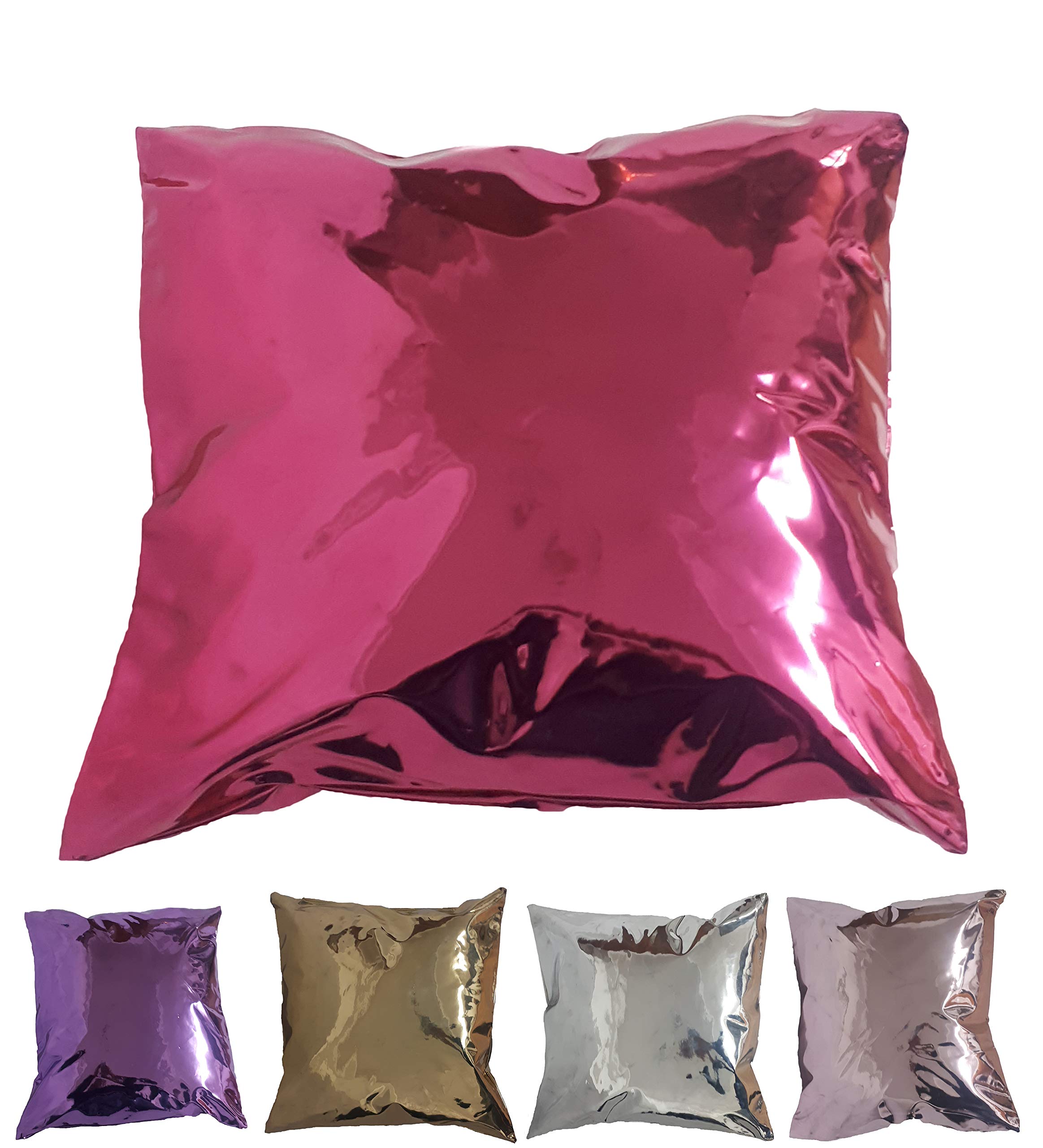 Homeharmony Red Homeharmony® Mirro Faux Leather Square Pillow Case Cushion Cover 45Cm X 45Cm (Red)