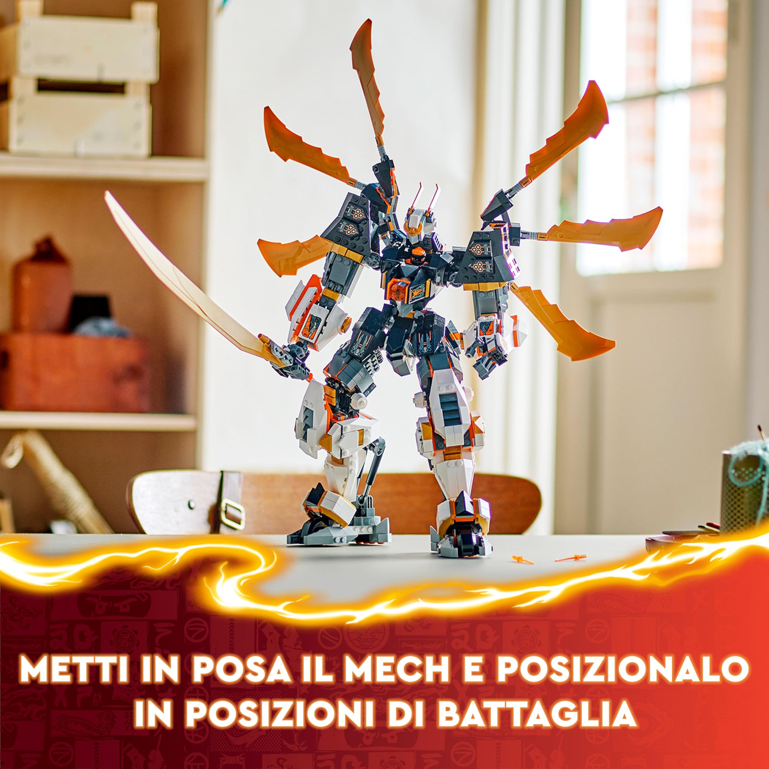 LEGO NINJAGO Mech Drago Titanio di Cole, Grande Set di Giochi d'Avventura per Bambini e Bambine da 12 Anni, Personaggio da Costruire con Spada Giocattolo e 1 Minifigure, Regalo di Compleanno 71821