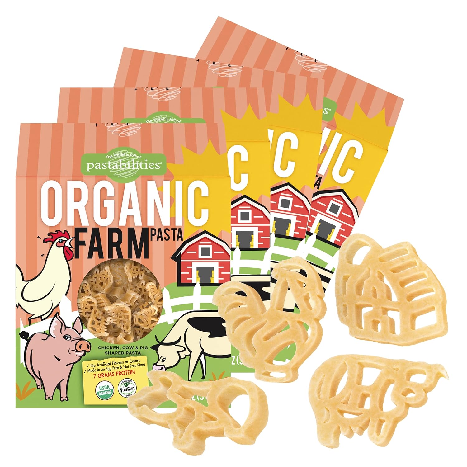 Pastabilities Organic Kids Pasta, Fun Farm Shaped Noodles