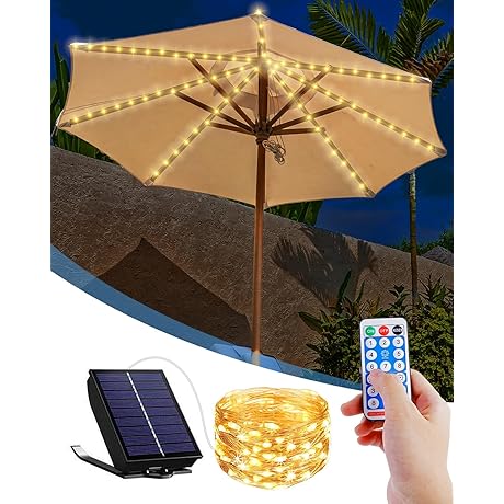 Solar Powered Outdoor Patio Umbrella Lights