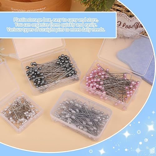 Miniatura 5 de 400 alfileres de ramo de flores, alfileres de ramillete de colores de 2.1 pulgadas, alfileres de costura de perlas de lágrima de 2.1 pulgadas,