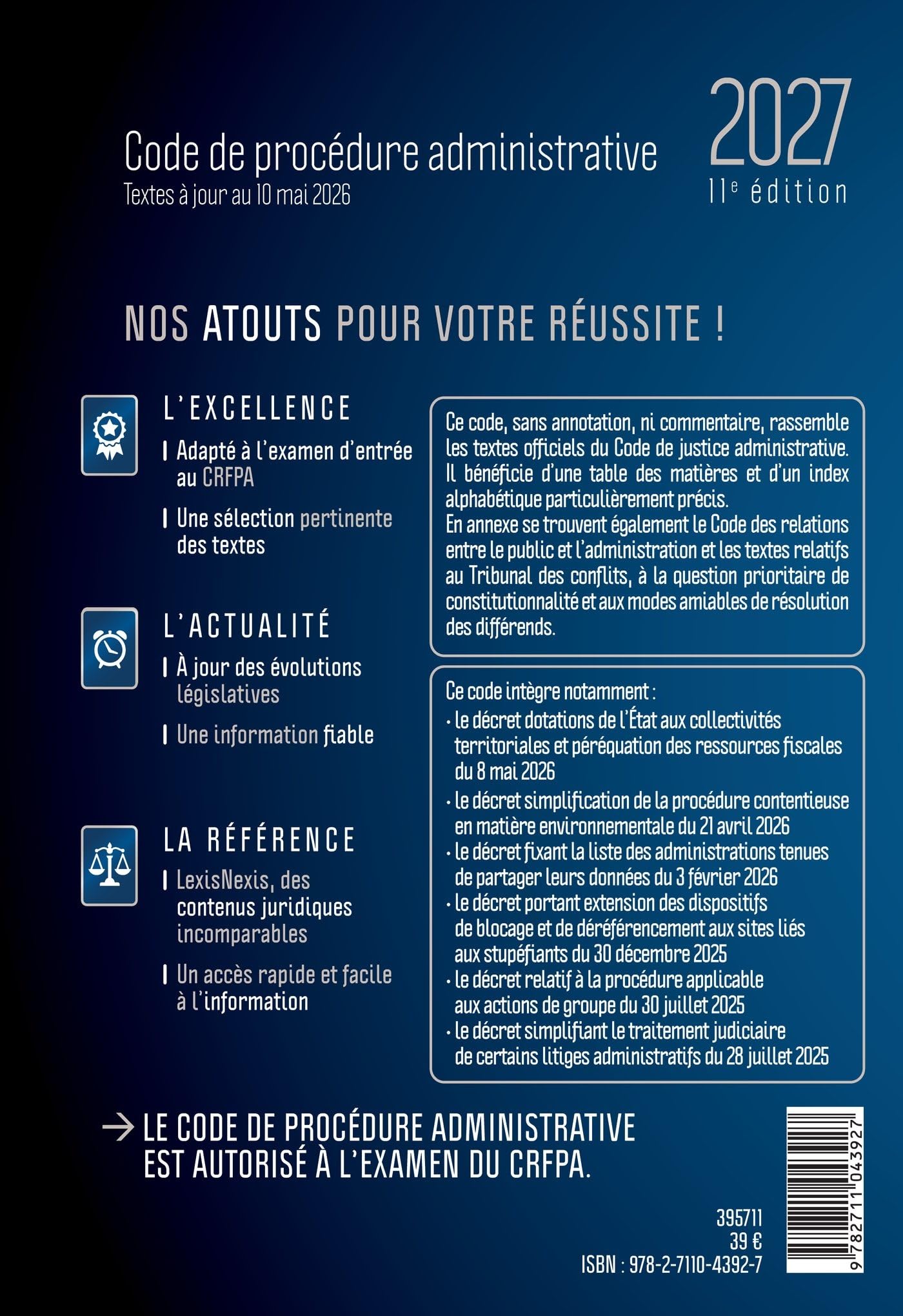 Code de procédure administrative 2027