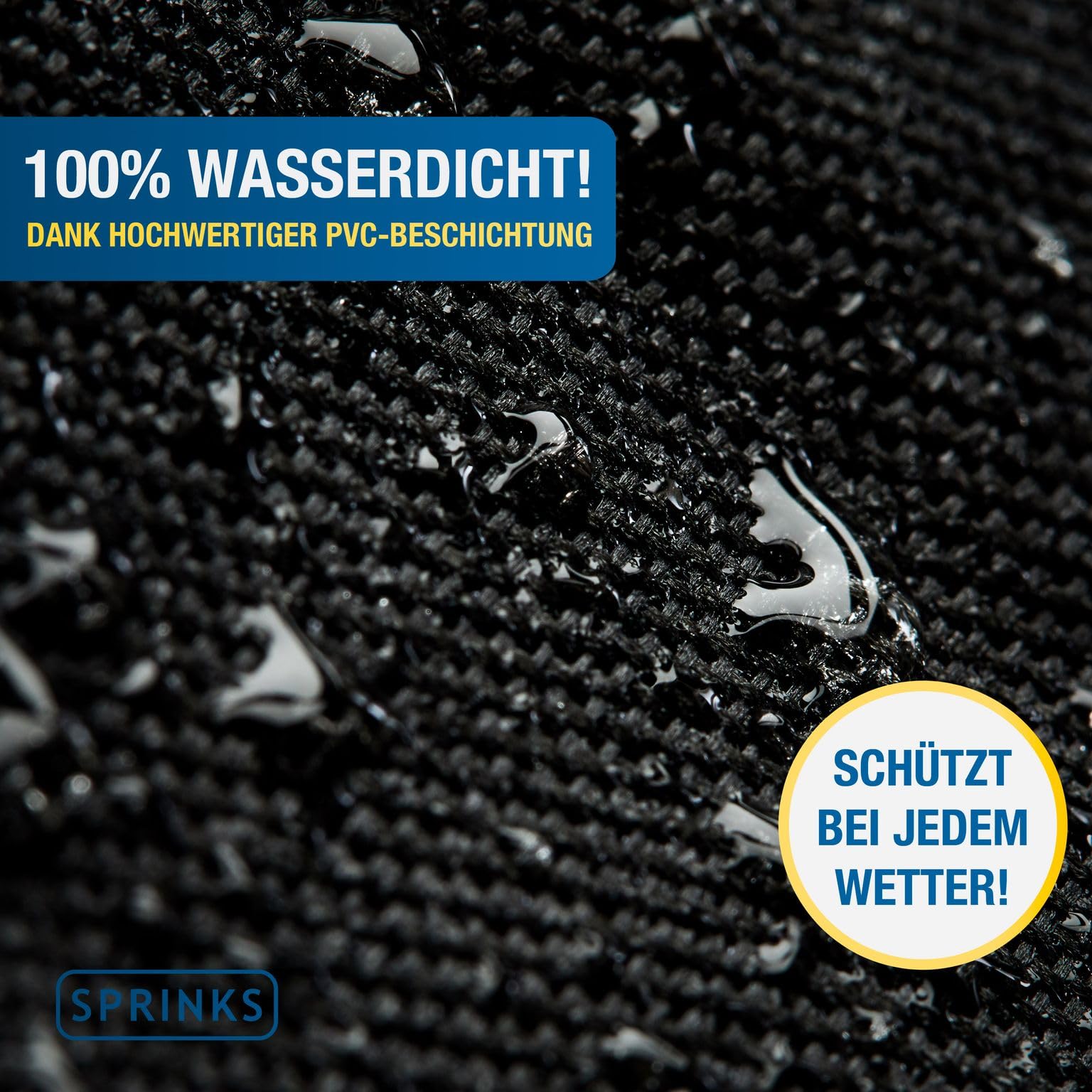 SPRINKS® Grillabdeckung WETTERFEST Grill Abdeckhaube Hochwertige Grill Abdeckung für Weber, Napoleon, Enders - EXTRA Griffen Gasgrill Oxford 600D Gewebe [147x61x122cm] - Grill Cover (Schwarz)