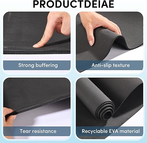 Miniatura 4 de Paquete de 10 alfombrillas de yoga a granel, 2.677 x 0.945 x 0.157 in de grosor, alfombrillas de yoga negras para niños y adultos, antideslizante,