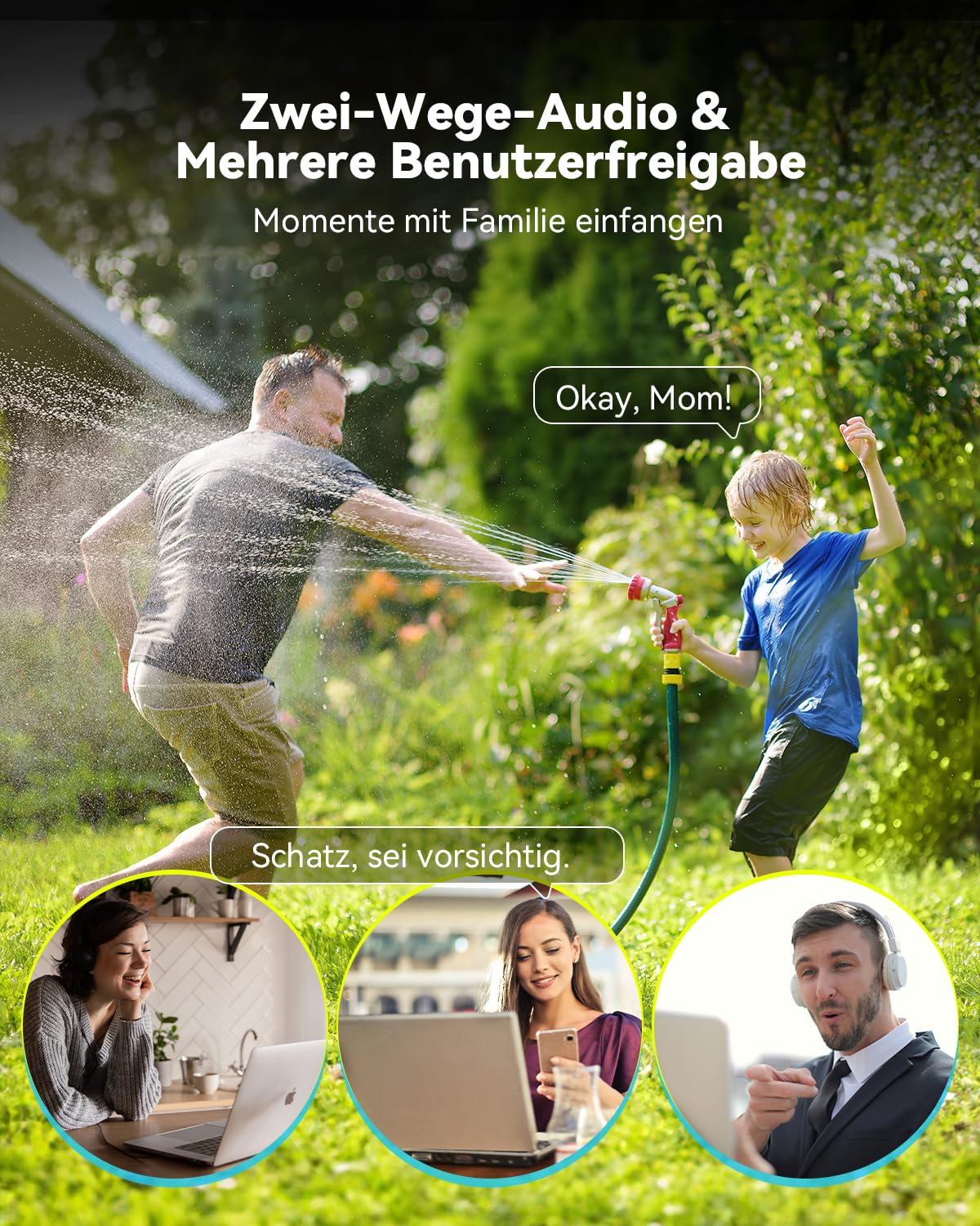 blurams 2K 3MP Überwachungskamera Aussen WLAN - Kamera Überwachung Outdoor mit 5GHz & 2.4GHz WiFi, 360 Grad, Kabelgebunden, Nachtsicht, IP66 Wetterfest