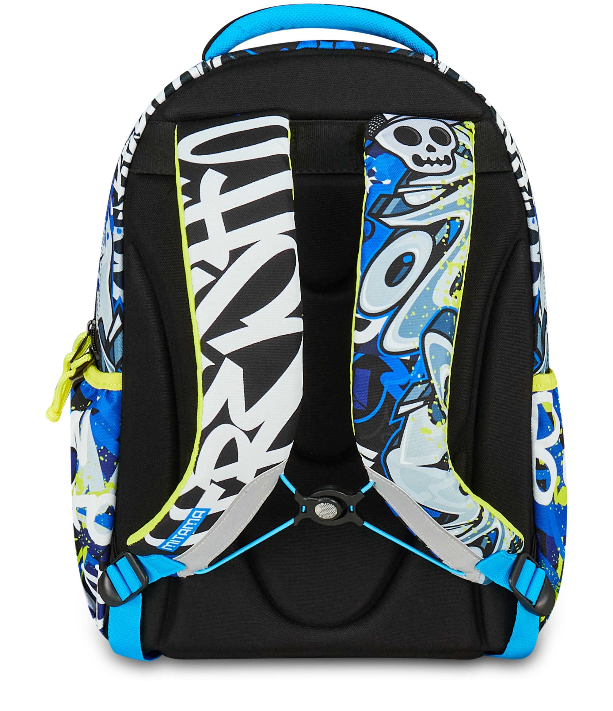 Mitama Zaino Scuola SCHOOL SKATE, New Plus, Triplo Scomparto, Tasche Porta Borraccia, Spallacci Ergonomici, Scuola Elementare Bambino, Media