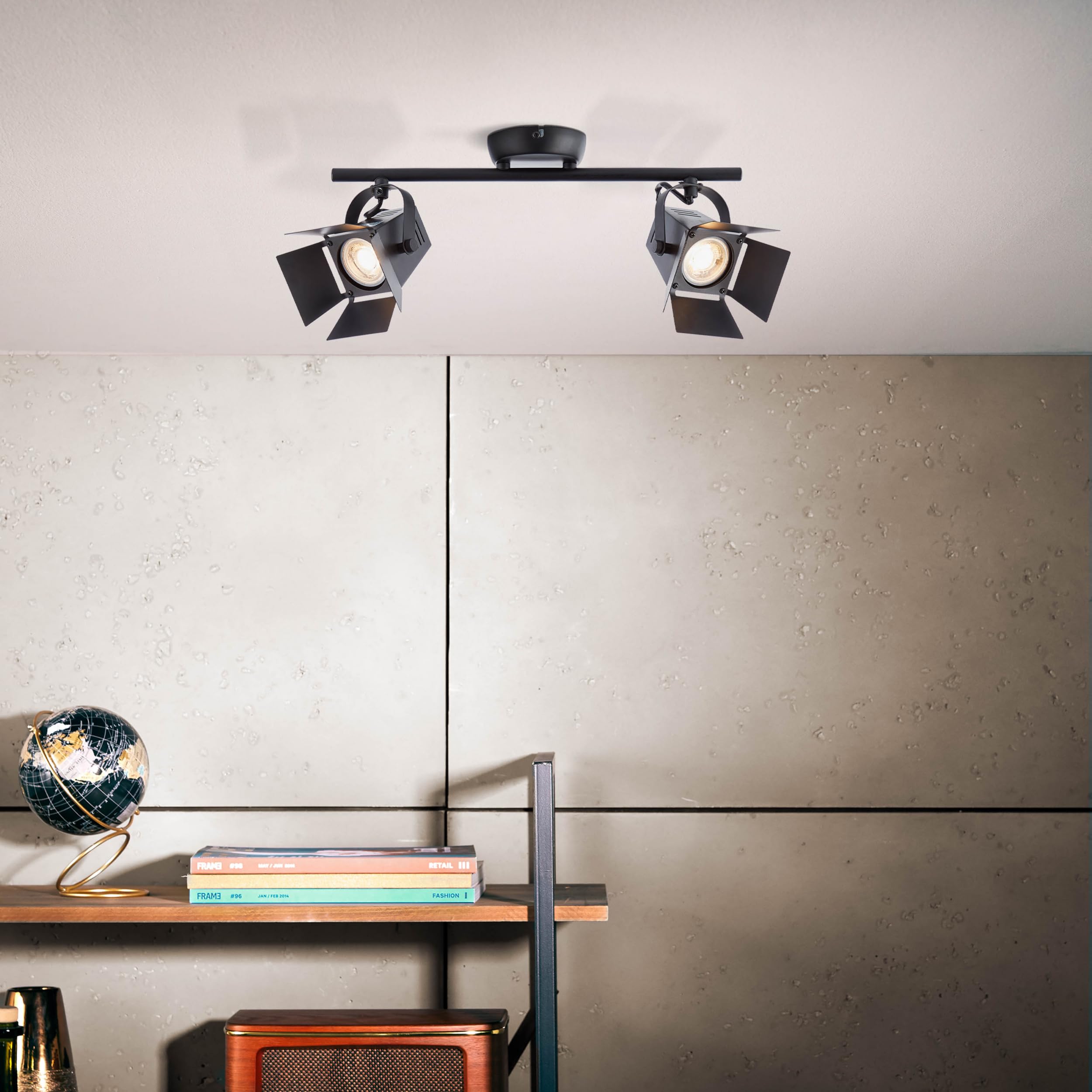 Lightbox Plafoniera LED faretto moderno da soffitto, 2x LED GU10 5W