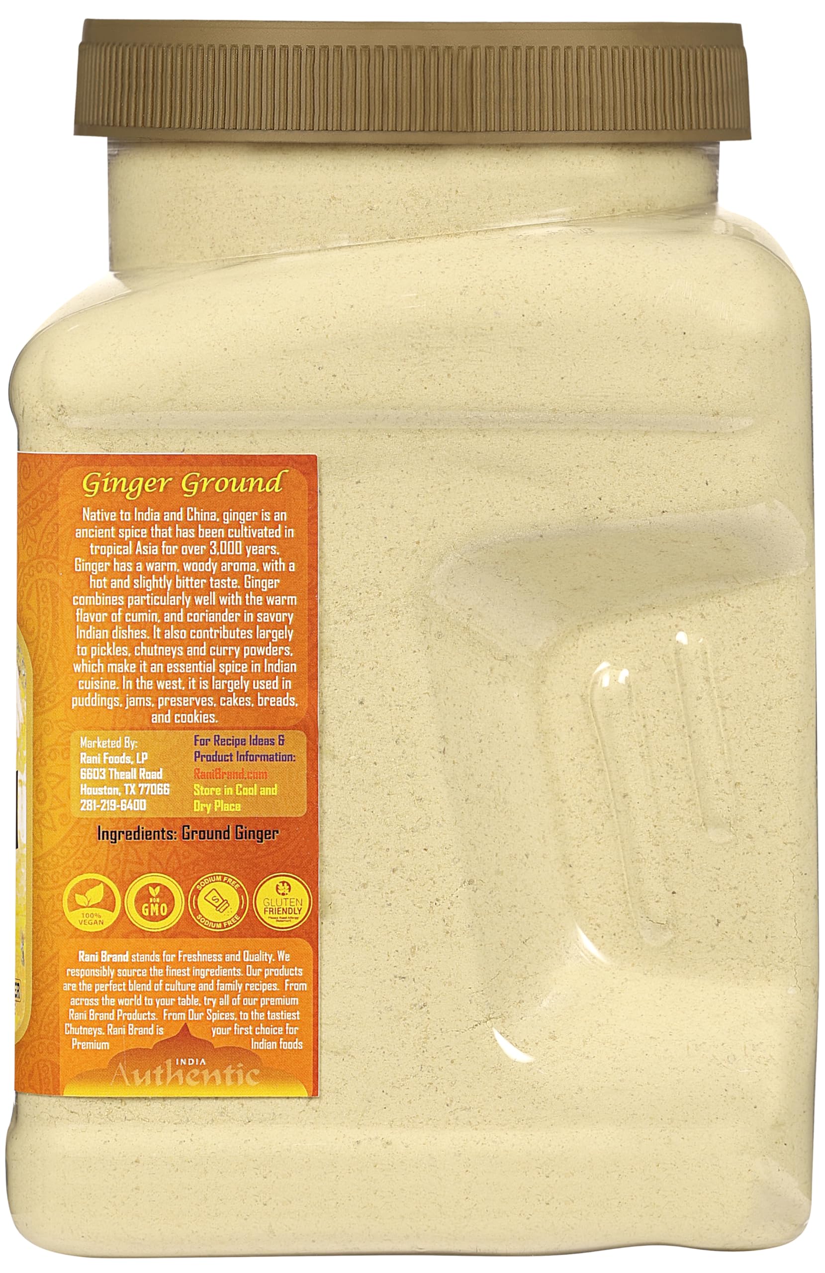 Rani Ginger (Adarak) Powder Ground, Spice 28oz (1.75lbs) 800g PET Jar ~ All Natural | Vegan | Gluten Friendly | NON-GMO | Kosher | Indian Origin