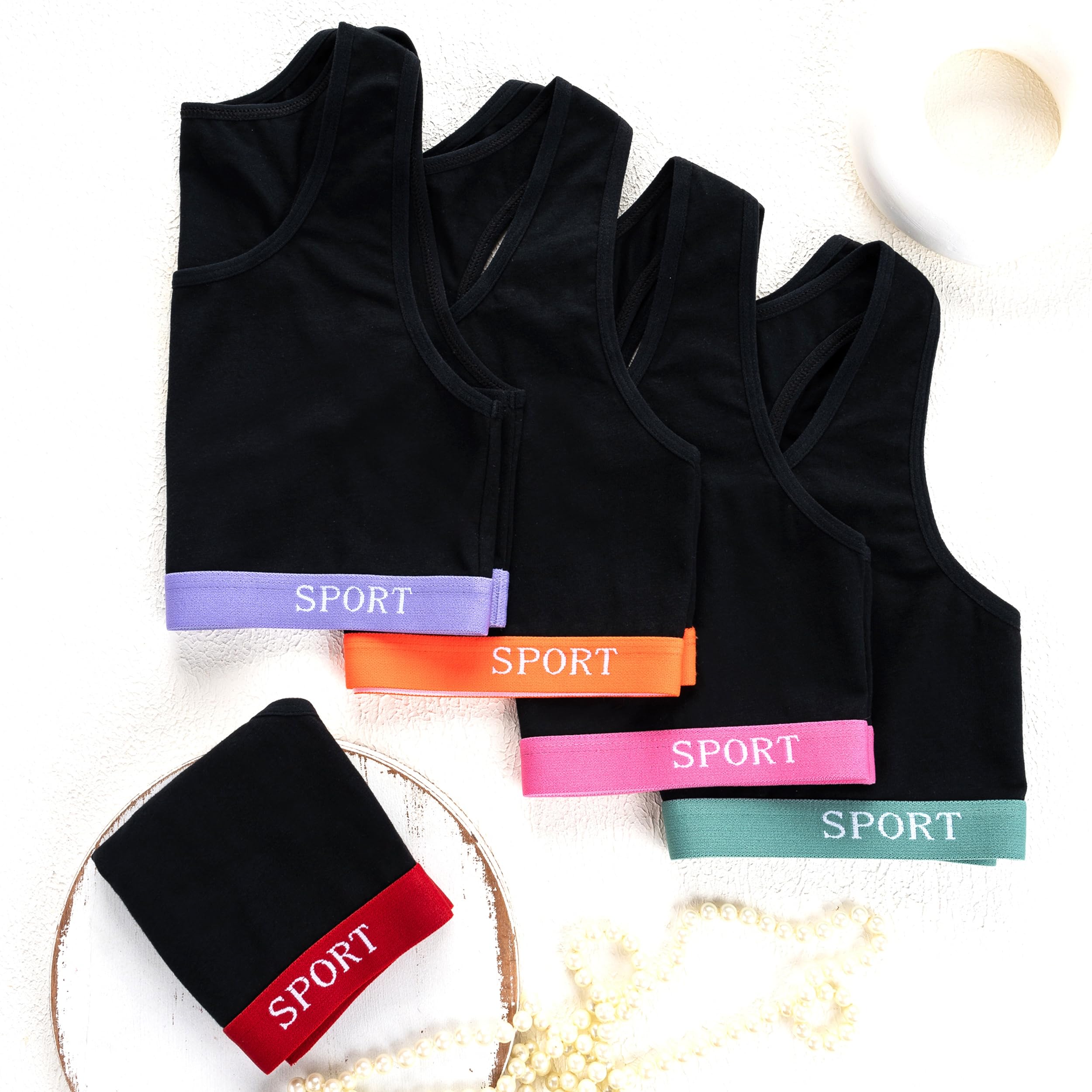 LOREZA Sujetador Bustier para Niñas Ropa Interior Camiseta de Tirantes Algodón 8 a 15 años