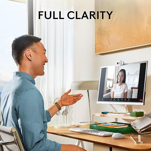 Miniatura 10 de Logitech Cámara web Brio 101 Full HD 1080p hecha para reuniones y trabajos para transmisión equilibrio de luz automático, micrófono integrado,
