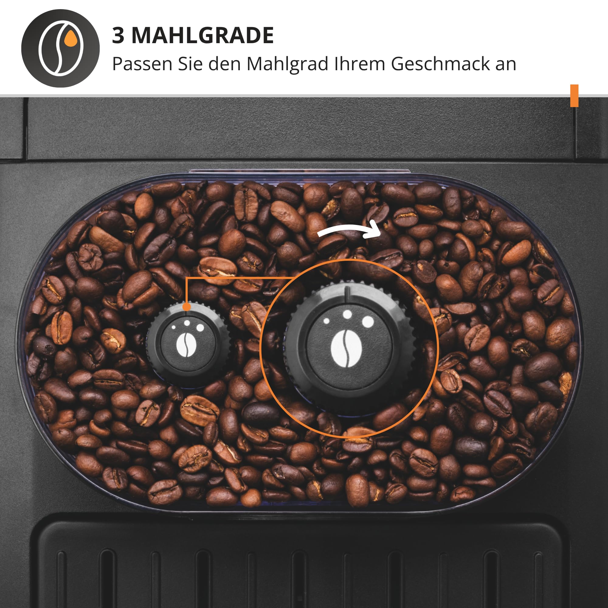 KRUPS Arabica Picto Kaffeevollautomat, Kaffeemaschine, Milchschaumdüse, 2-Tassen-Funktion, Schwarz