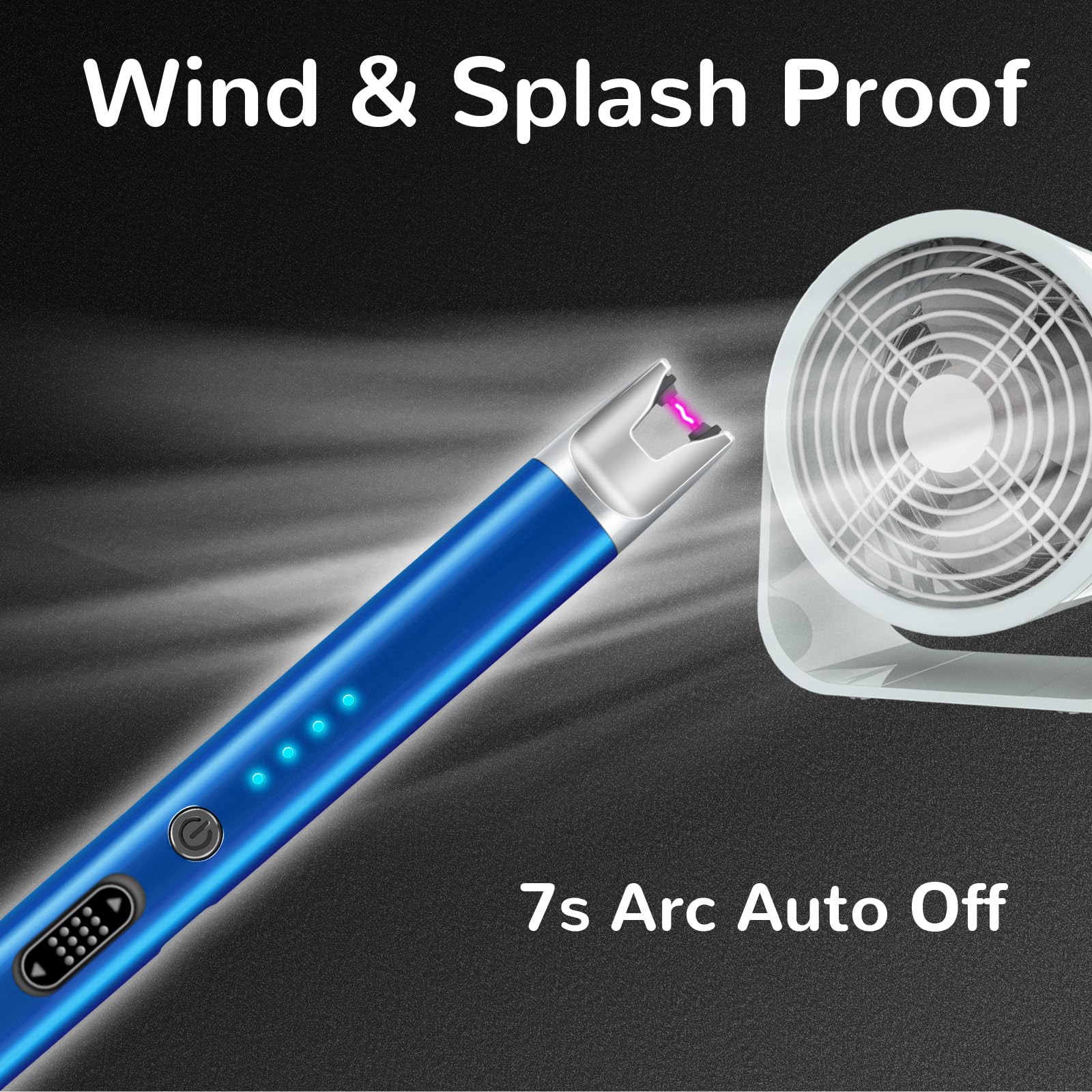 Confezione da 2 accendini elettrici ricaricabili tramite USB, antivento, al plasma, senza fiamma, tipo C, con interruttore di sicurezza, per candele, barbecue, campeggio, fuochi d'artificio di