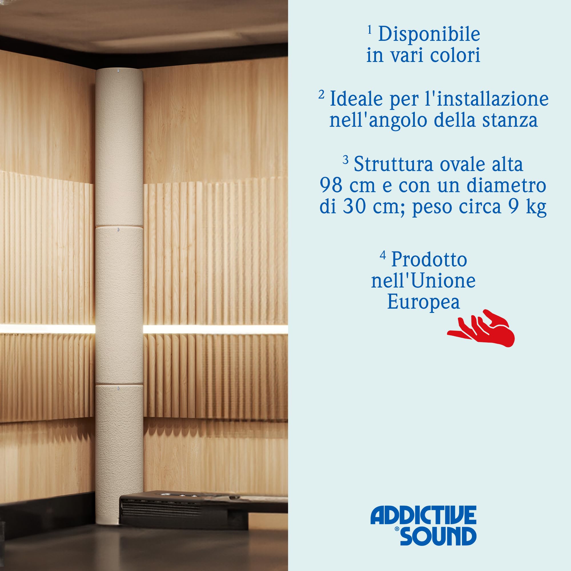 Pannelli Fonoassorbenti In Legno | 120x60x10cm | Isolamento Acustico Stanza | Colore Curcuma - Foto 3