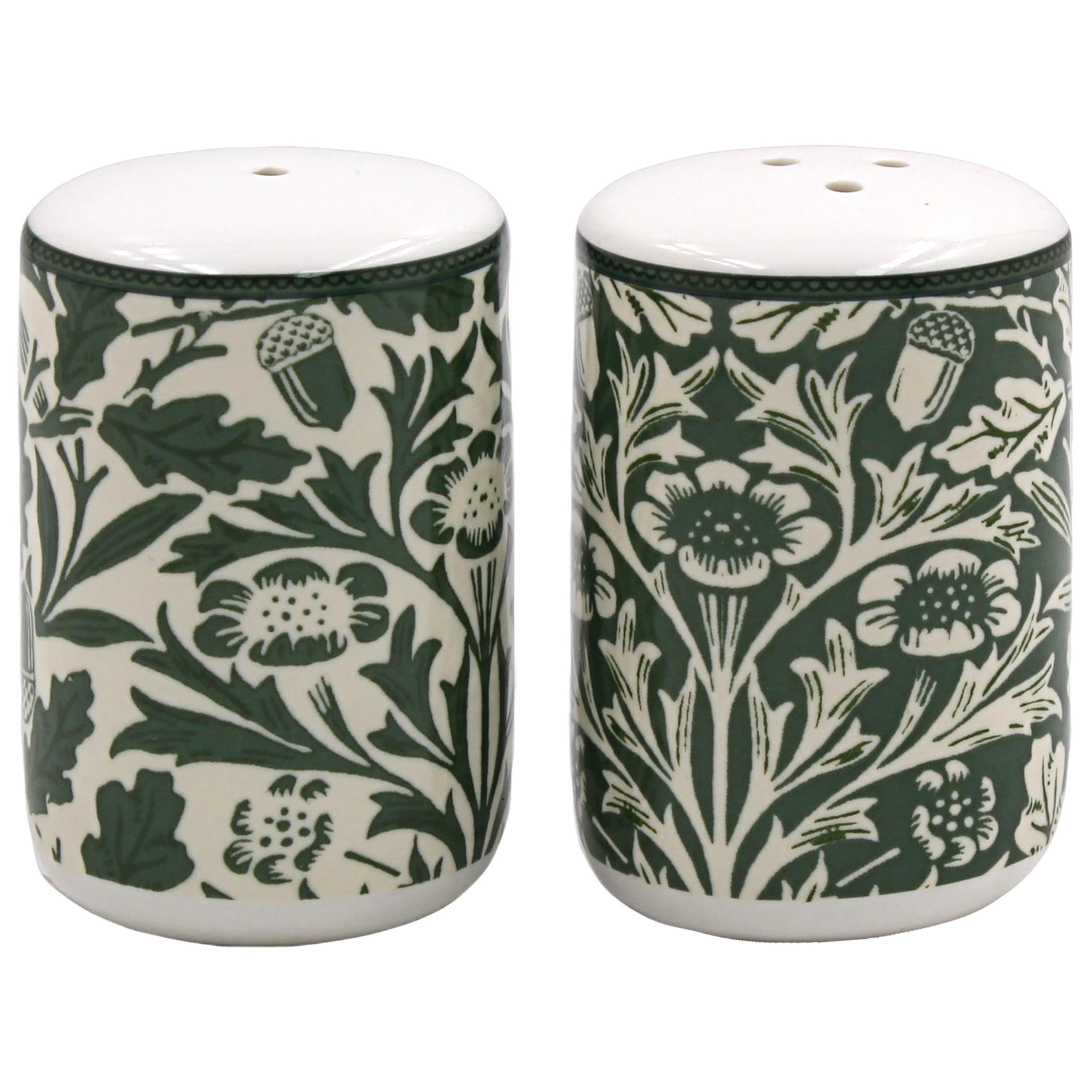 The Leonardo Collection William Morris Acorn Salt and Pepper for Home & Kitchen | Elegant Fine China Salt and Pepper Shakers Perfect for Dining Table or Display | Ideal Kitchen Gift for Women & Men