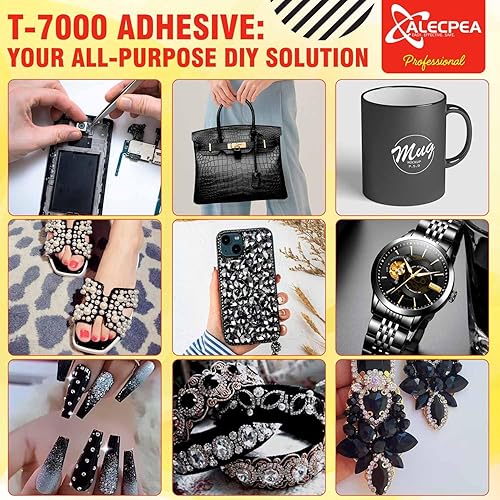 Miniatura 5 de ALECPEA Upgrade T-7000 - Pegamento adhesivo negro  2 unidades de 0.5 fl oz  Adhesivo impermeable de alto rendimiento para reparaciones de precisión,