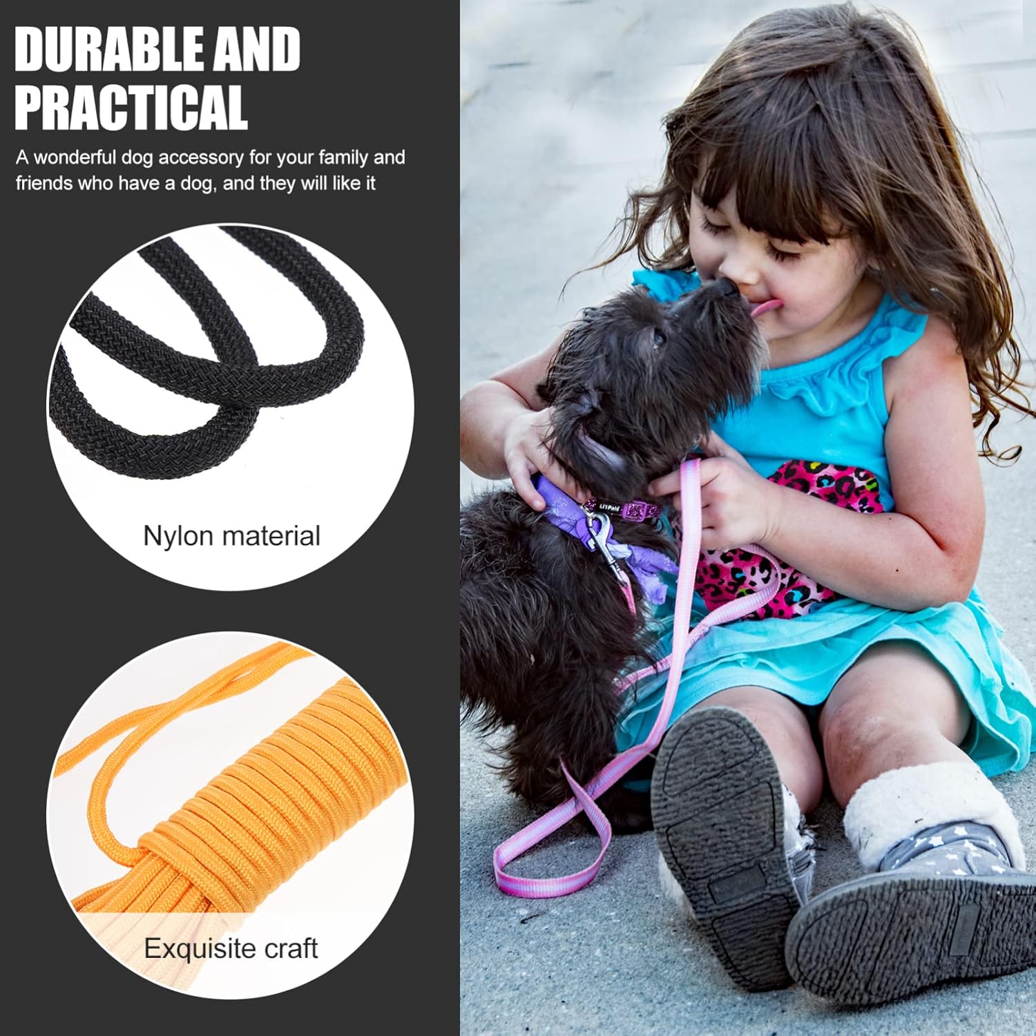 Dog Runner Cable Camping Dog Chain Pet Tie Out Cable Comfortable Harness Rope Safe and Easy to Operate