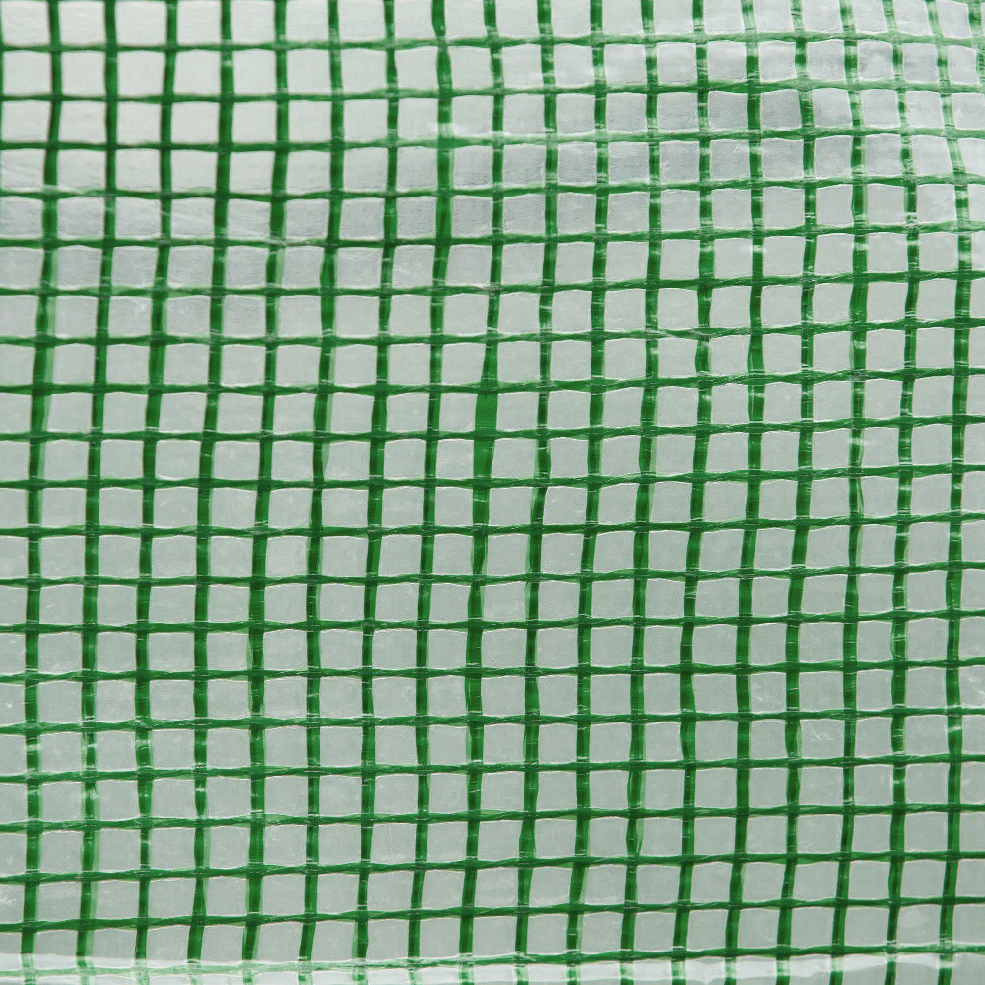 Outsunny Invernadero de Exterior 4,5x3x2 m, Invernadero de Túnel con Puerta Enrollable, 6 Ventanas de Malla, Cubierta PE 140g/m² y Marco de Acero Galvanizado, Anti-UV Impermeable, para Cultivos, Verde