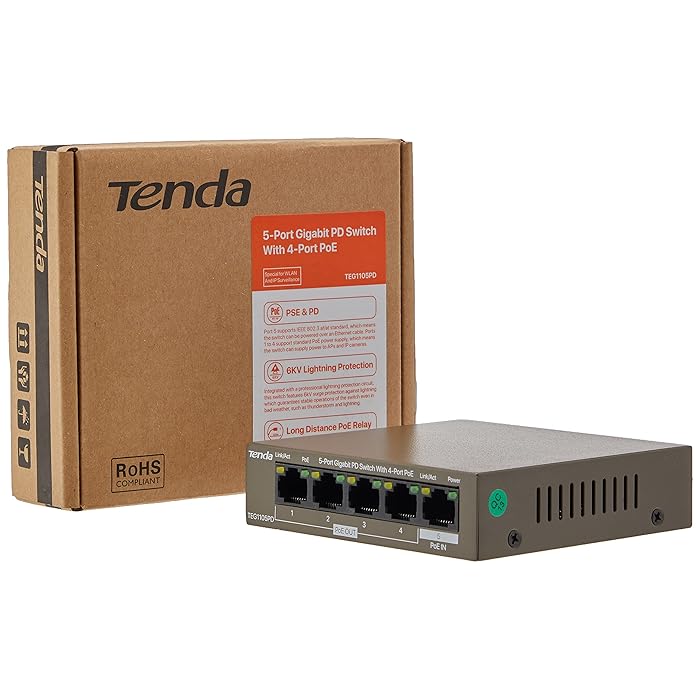 Buy Tenda PoE Switch 5 Port Gigabit working no need Power Adapter