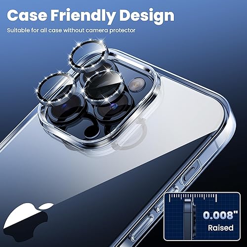 Miniatura 6 de Hoerrye 3+1 Protector de lente de cámara para iPhone 15 Pro MaxiPhone 15 Pro, Keep Lens Original Design Verdaderamente inastillable Protector de
