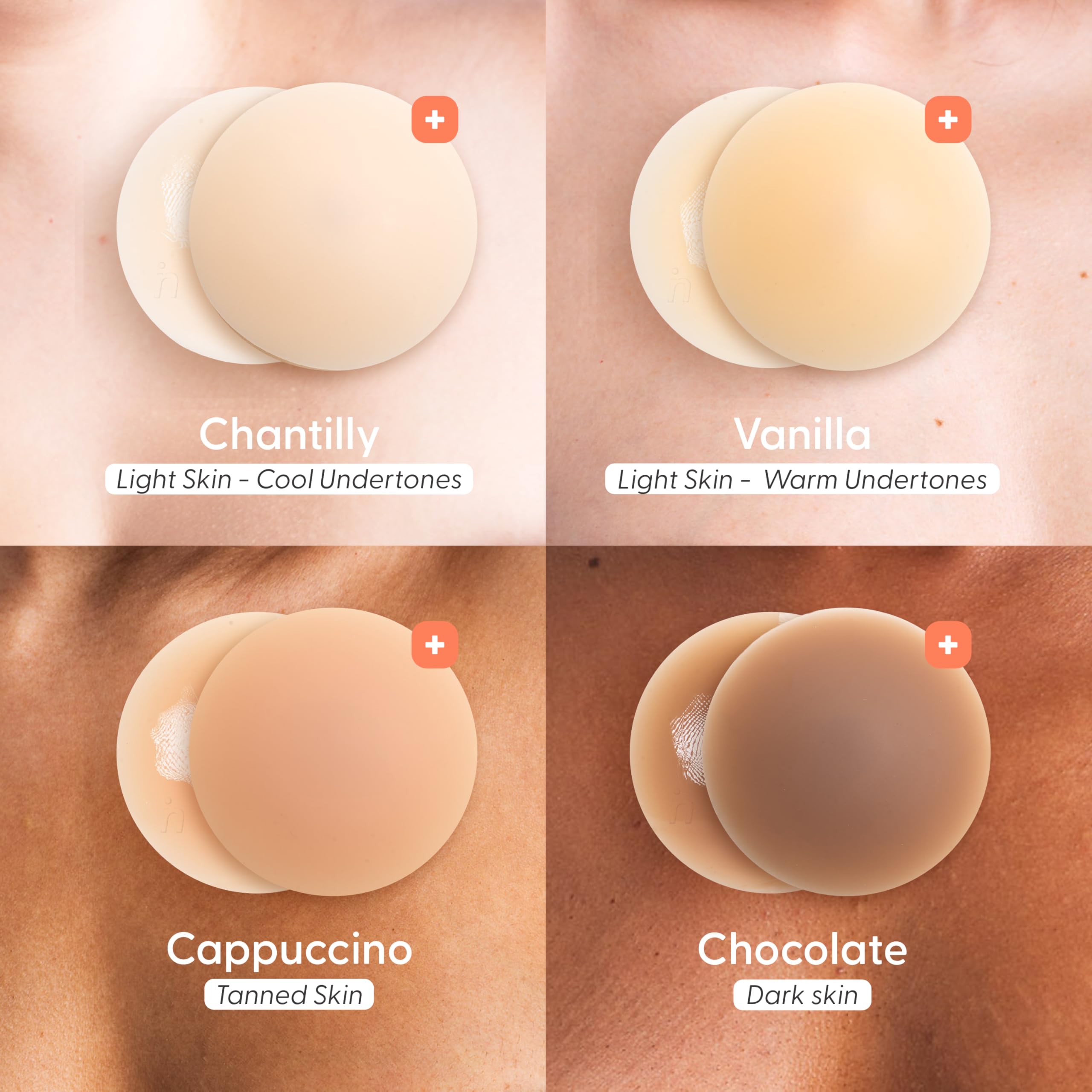 NIPSKIN Cubierta adhesiva para pezones Chocolate Plus, Chocolate, Cup Size C-D++ (Plus)