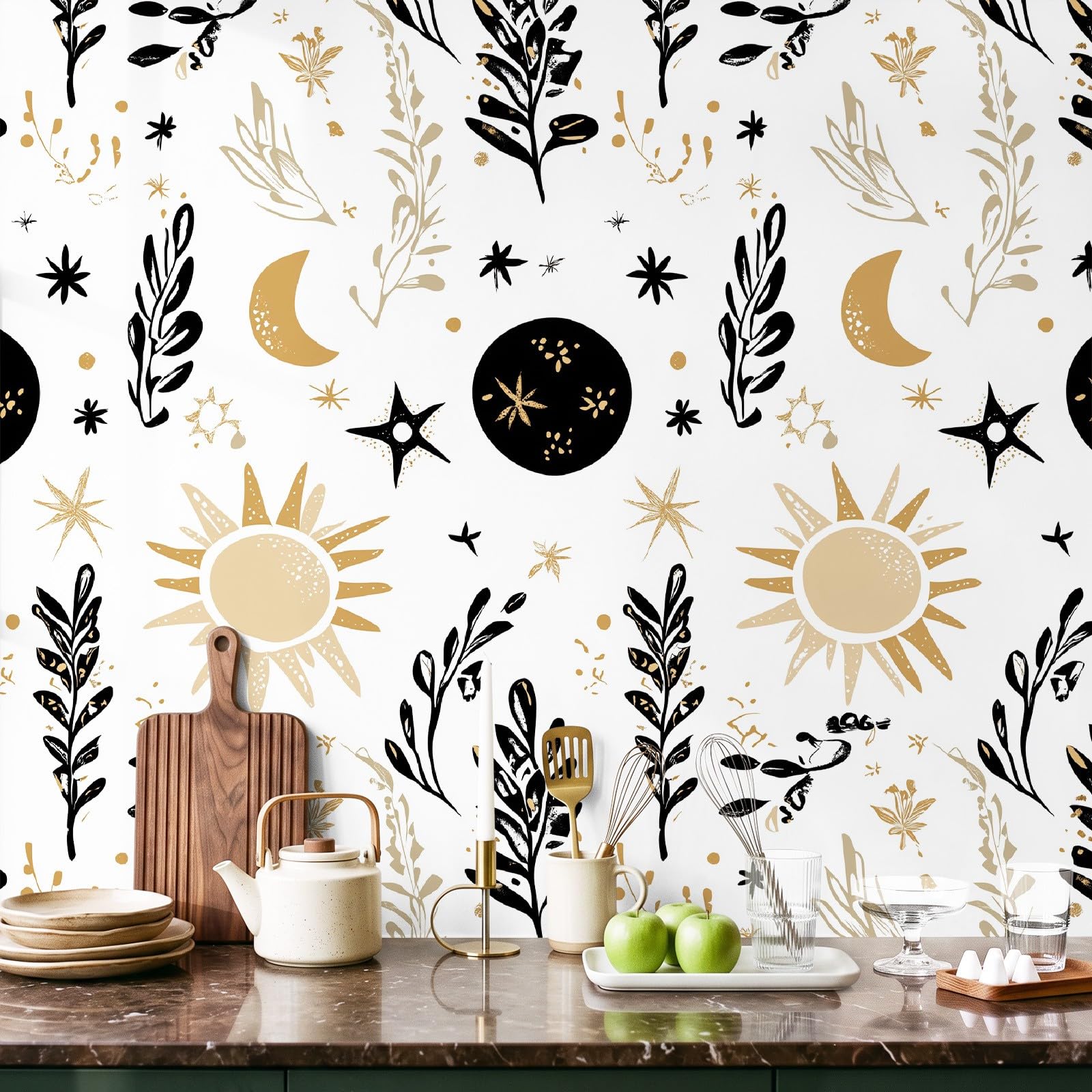 Générique Celeste botaniczna mistyczna tapeta z włókniny 250 x 175 cm czeska Panoramiczna tapeta biała, gobelin plakat ścienny do sypialni salon sypialnia dekoracje ścienne