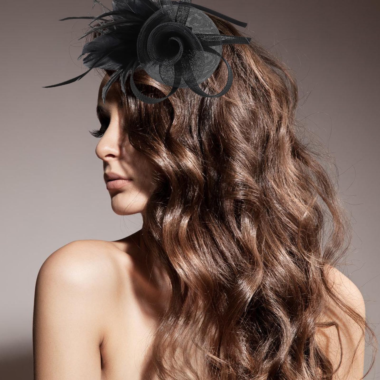 Fascinator Capelli Fascinator Per Capelli Da Sposa - Copricapo Elegante Con Piume E Perle Per Cerimonie Fascinator Per Cocktail Party