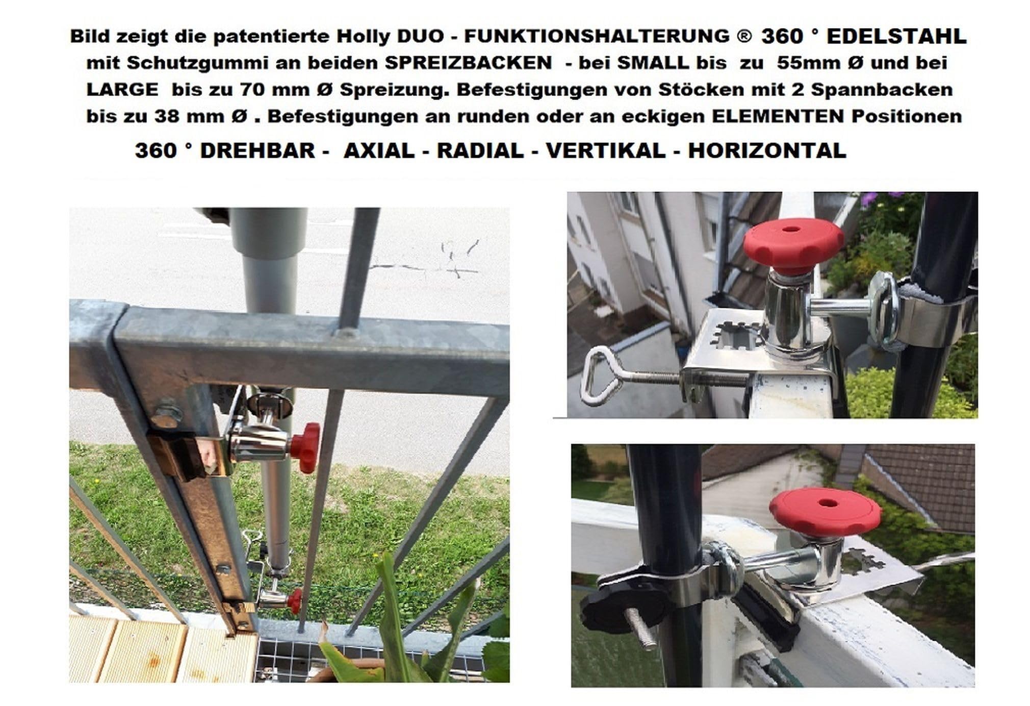 Aktion - NEU 2 STÜCK Edelstahl-KONUS 55 mm ø SCHIRME MEHRZWECKHALTERUNG - 30 mm Stöcke - PATENTIERT by Holly -