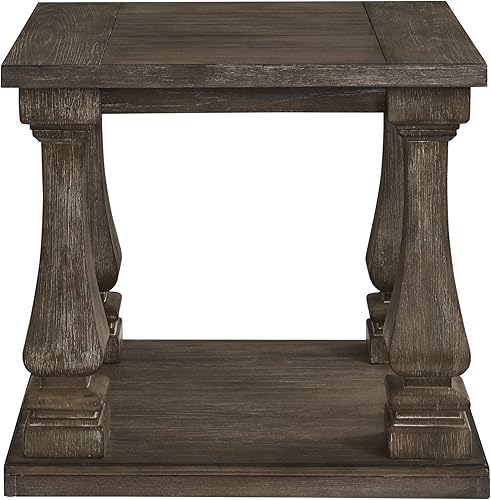 Miniatura 4 de Signature Design by Ashley Johnelle Modern Country - Mesa auxiliar rectangular, color marrón desgastado