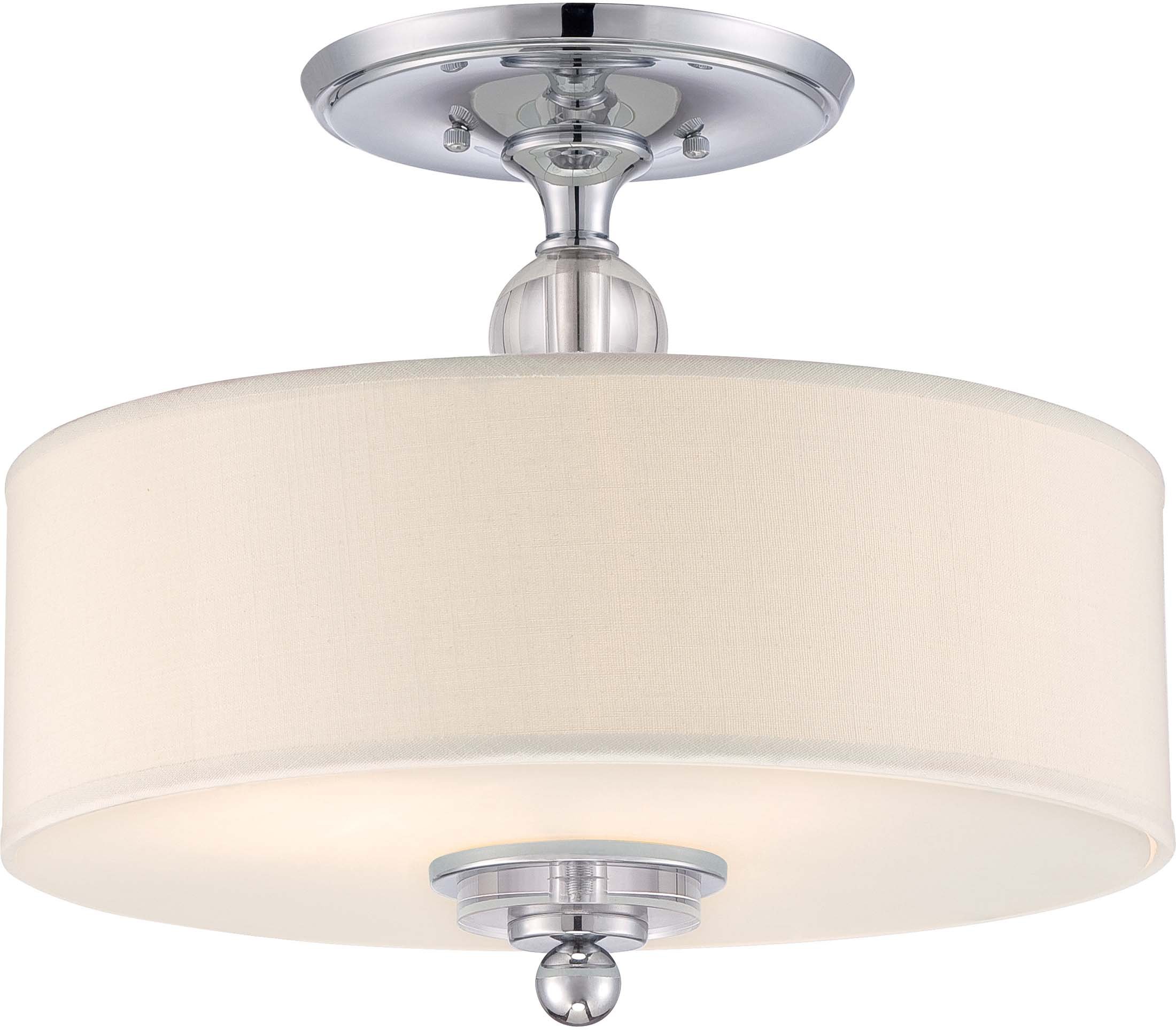 Quoizel DW1717C Downtown Semi-Flush Ceiling Lighting, 3-Light, 300 Watts, Polished Chrome (14" H x 17" W)